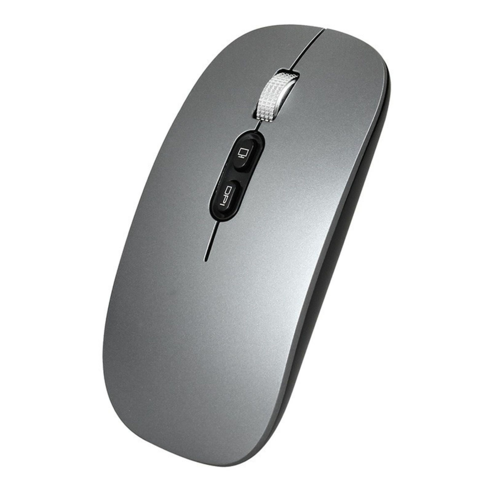 Mouse Wireless Reincarcabil, Flippy, Compatibil Windows/macOS, Bluetooth 5.1 + 2.4GHz, Silentios, DPI 800/1200/1600, Gri Inchis
