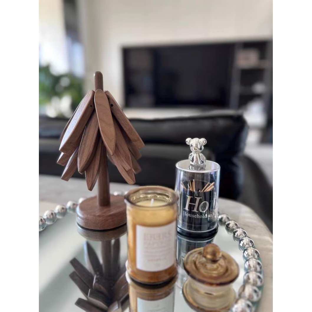 Suport Termic pentru Vase Fierbinti, Flippy, Bambus, Izolatie Termica, Rezistenta la Temperatura Inalta, 21 x 13.5 cm, Maro Inchis