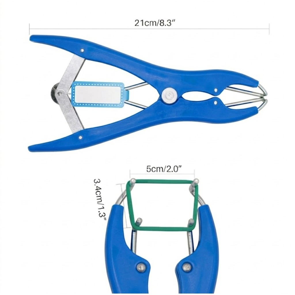 Cleste Pentru Castrarea Animalelor, Flippy, Set Cu 1000 Inele Elastice, Control Temperatura 40 Grade, 3.5 W, 21 x 6 cm, Albastru
