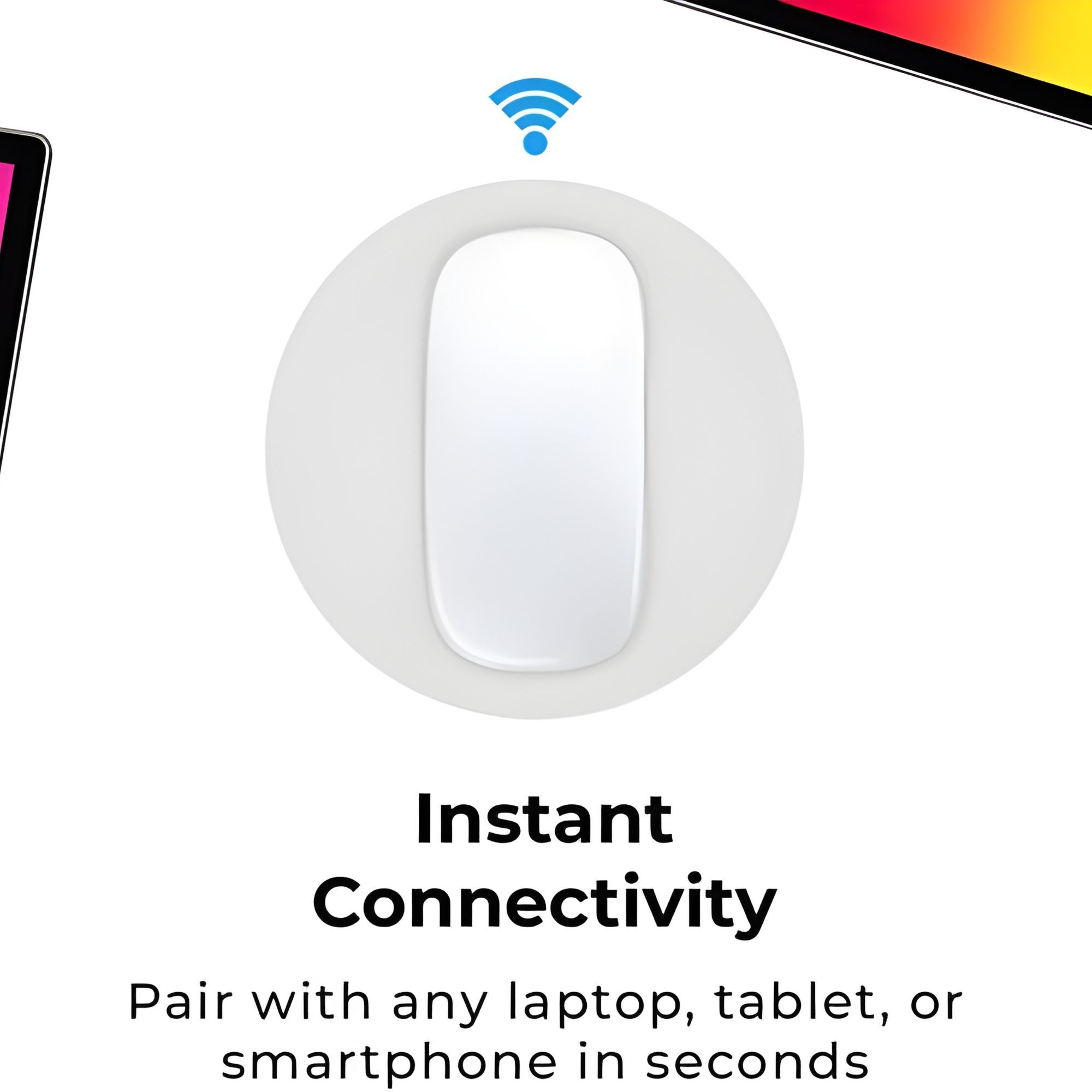 Mouse Wireless cu Gesturi, FLIPPY, Bluetooth + 2.4GHz, Reincarcabil USB, Ultra Subtire, 1600 DPI, Silentios, Design Elegant si Compact, Compatibil cu Laptop/PC, Telefon si Tableta, Ideal pentru Birou si Calatorii, Alb