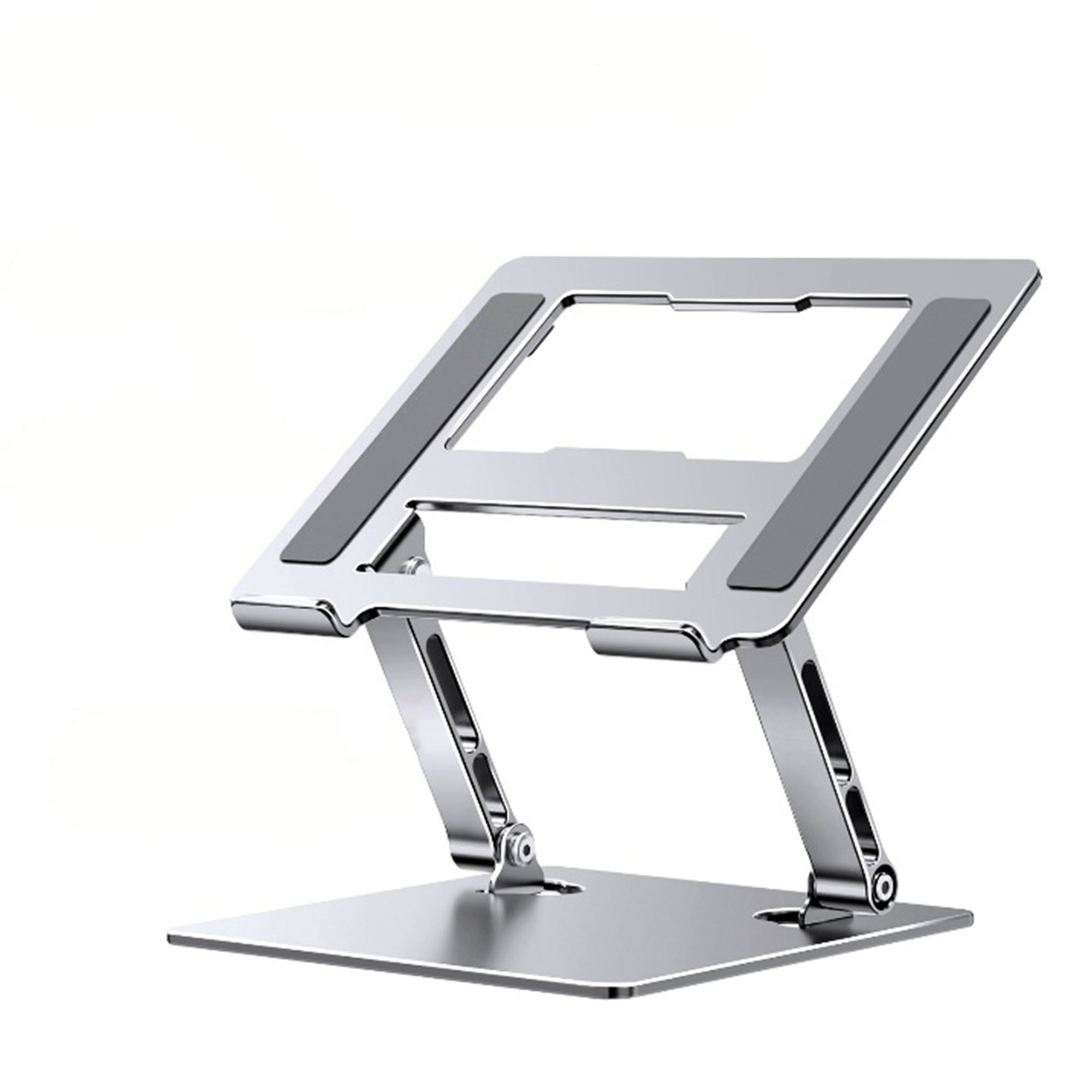 Stand Laptop si Tableta, Flippy, Suport Laptop Ergonomic, Pliabil, Ajustabil pe Inaltime, Portabil, Anti Alunecare, 27.7 x 27.7 x 5 cm, Gri