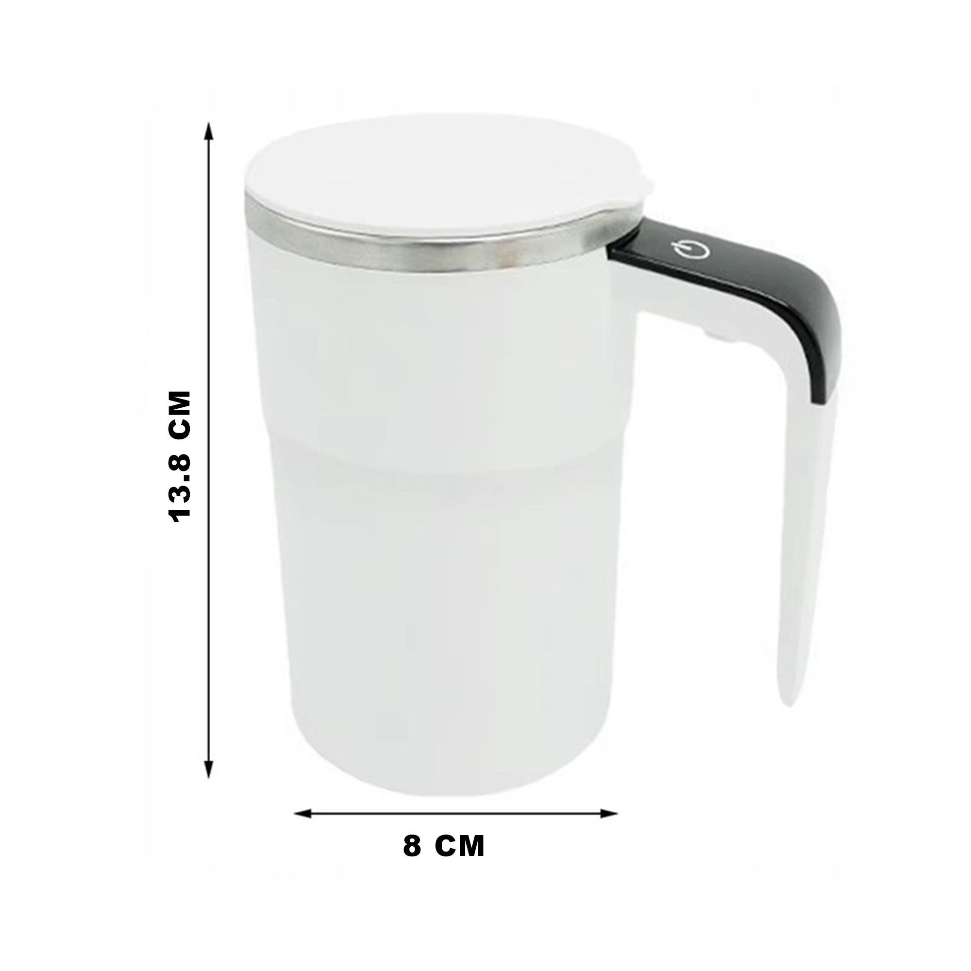 Cana Termica, Flippy, Ecran LCD, Auto Amestecare, Afisaj al Temperaturii, Otel Inoxidabil, Tip Termos, Incarcare USB, 13.8 x 8 cm, Roz