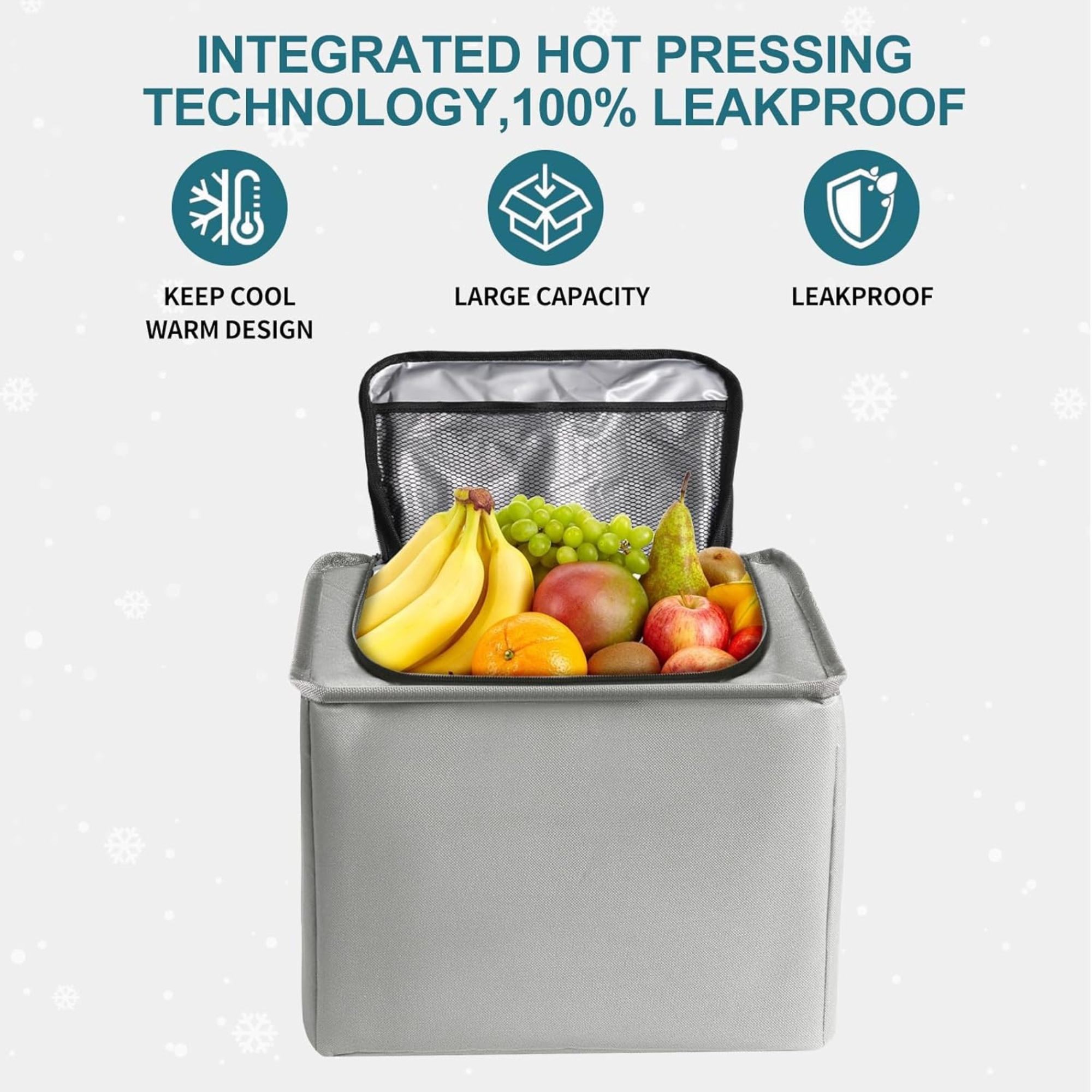 Organizator Auto pentru Portbagaj, Flippy, Model Pliabil, din Panza, cu Geanta Termoizolanta Detasabila, 3 Compartimente, Curele Ajustabile, 90 x 35 x 30 cm, Gri