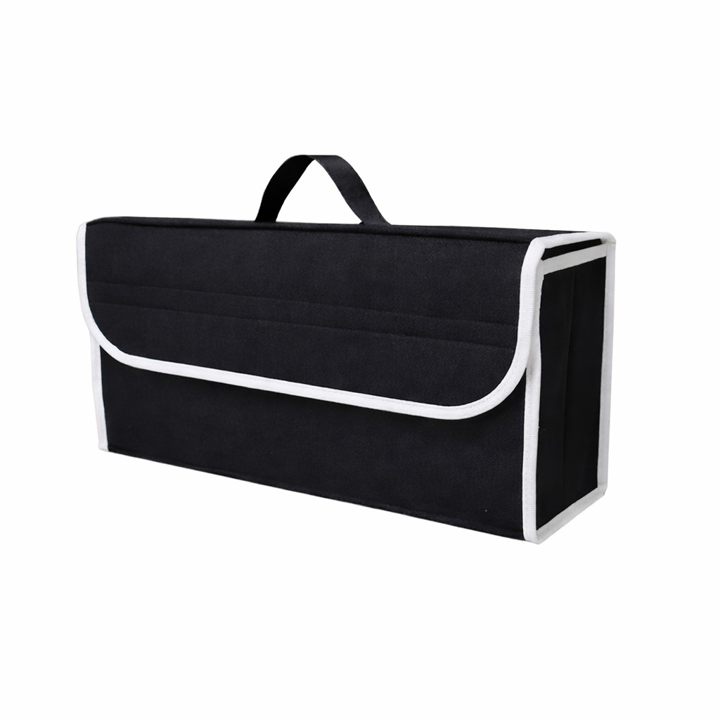 Organizator Portbagaj Auto Pliabil, Flippy, Cutie Depozitare Multifunctionala, Material Textil Non Woven, 50 x 17 x 24 cm, Negru