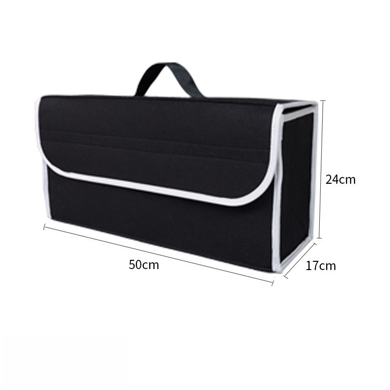 Organizator Portbagaj Auto Pliabil, Flippy, Cutie Depozitare Multifunctionala, Material Textil Non Woven, 50 x 17 x 24 cm, Negru
