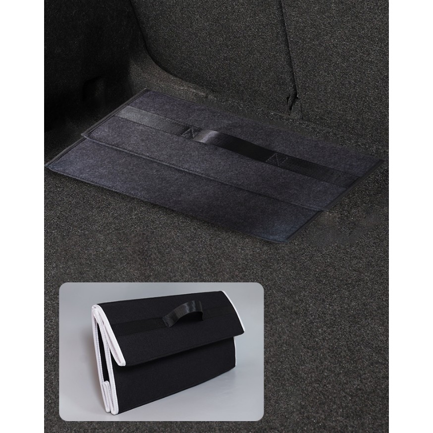 Organizator Portbagaj Auto Pliabil, Flippy, Cutie Depozitare Multifunctionala, Material Textil Non Woven, 50 x 17 x 24 cm, Gri