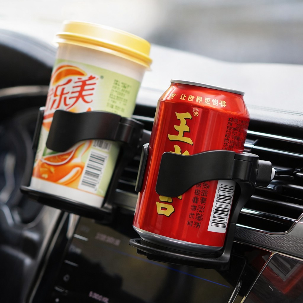 Suport Pahar Auto Pentru Grila Ventilatie, Flippy, Montaj Pe Aerisire, Multifunctional, ABS, Negru