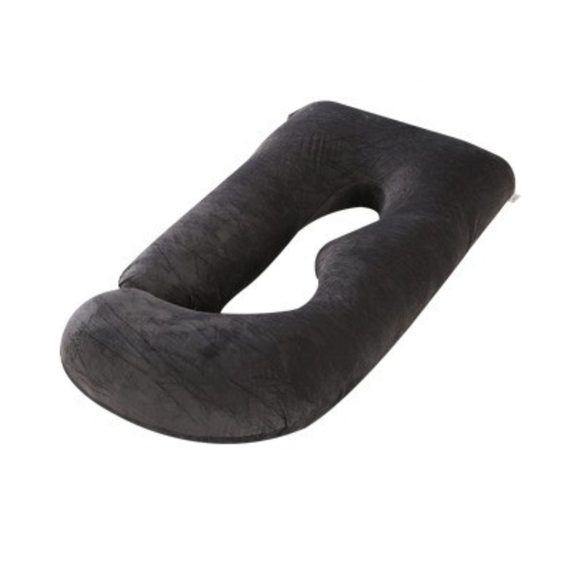 Perna pentru Gravide, Flippy, Perna de Sarcina, Detasabila si Lavabila, Ergonomica Tip J, Captuseala din Poliester, 155 x 75 x 60 cm, Negru