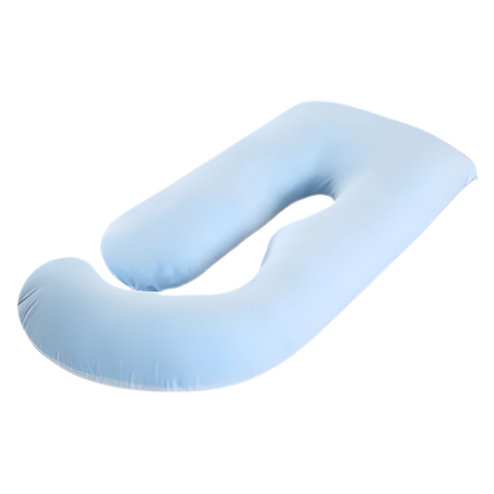 Perna pentru Gravide, Flippy, Perna de Sarcina, Detasabila si Lavabila, Ergonomica Tip J, Captuseala din Poliester, 155 x 75 x 60 cm, Albastru deschis