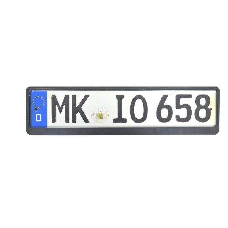 Suport Placute de Imatriculare, Flippy, Standard European XC-W341, din Plastic, Rama pentru Placute,  52.7 x 13 x 1.2 cm, Negru