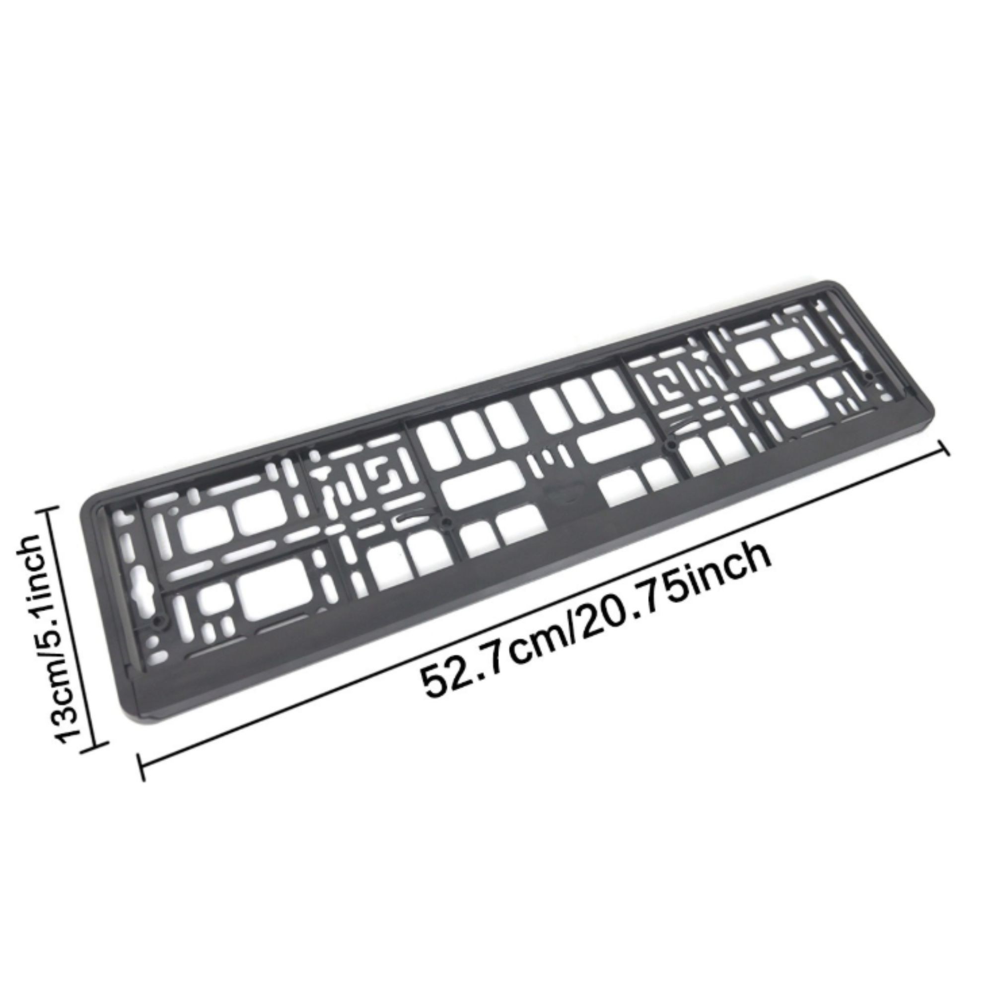 Suport Placute de Imatriculare, Flippy, Standard European XC-W341, din Plastic, Rama pentru Placute,  52.7 x 13 x 1.2 cm, Negru