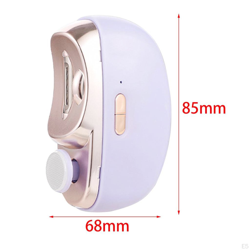 Unghiera Electrica 2 in 1, Flippy, Taiat si Slefuit, 2 Viteze, Lumina LED, Design Ergonomic, Compartiment Resturi, Portabila, Silentioasa 65 db, USB-C, Manichiura, Ideal Pentru Copii si Adulti, 8.5 x 6.8 x 3.3 cm, Violet