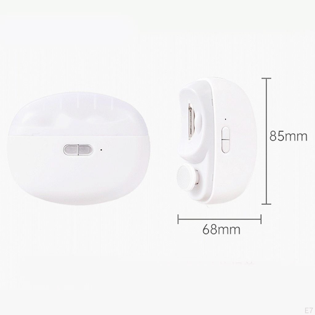 Unghiera Electrica 2 in 1, Flippy, Taiat si Slefuit, 2 Viteze, Lumina LED, Design Ergonomic, Compartiment Resturi, Portabila, Silentioasa 65 db, USB-C, Manichiura, Ideal Pentru Copii si Adulti, 8.5 x 6.8 x 3.3 cm, Alb