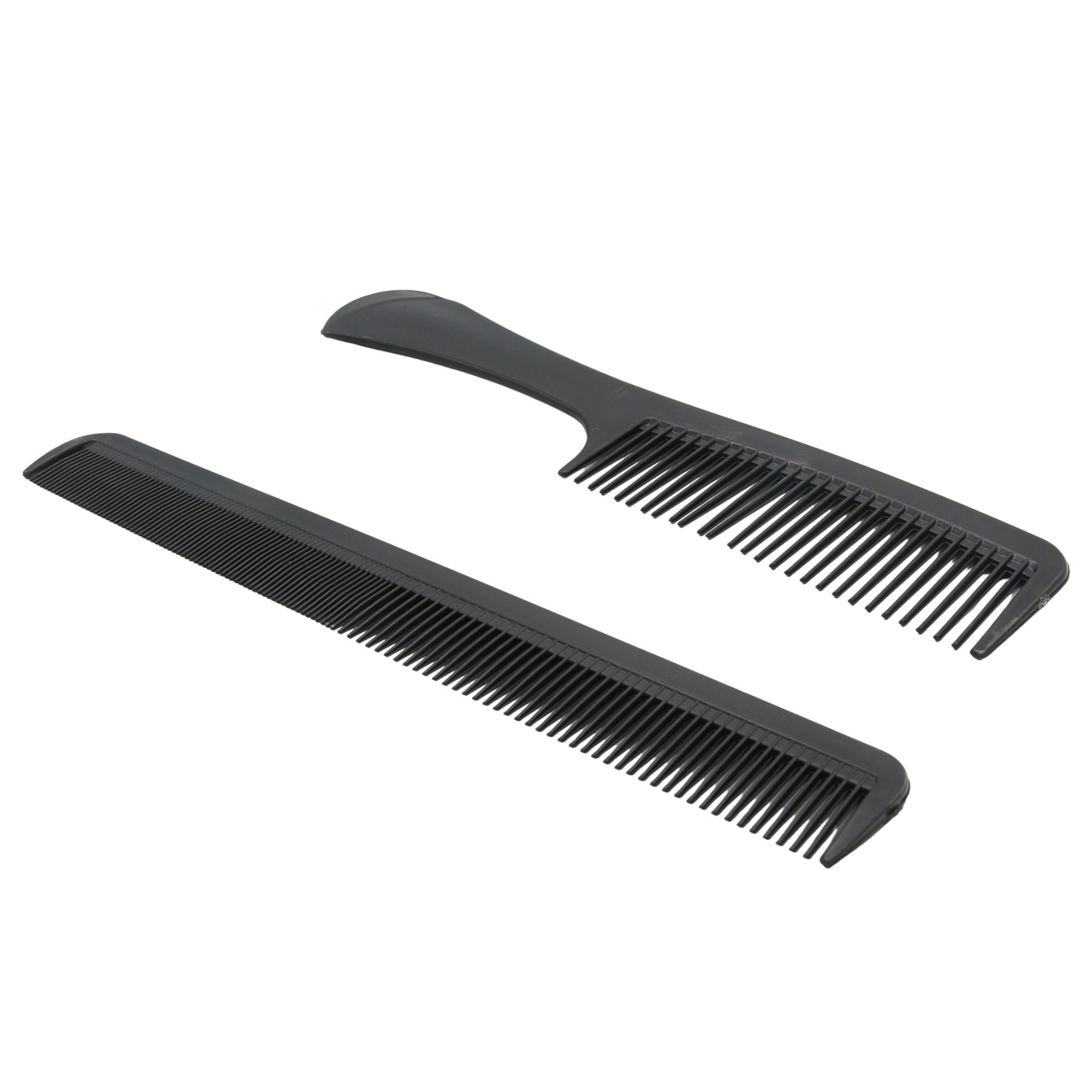Set piepteni profesionali pentru coafat, Flippy, 10 bucati, PP + Otel inoxidabil, 18,5–22 cm, Rezistenti la caldura, Negru