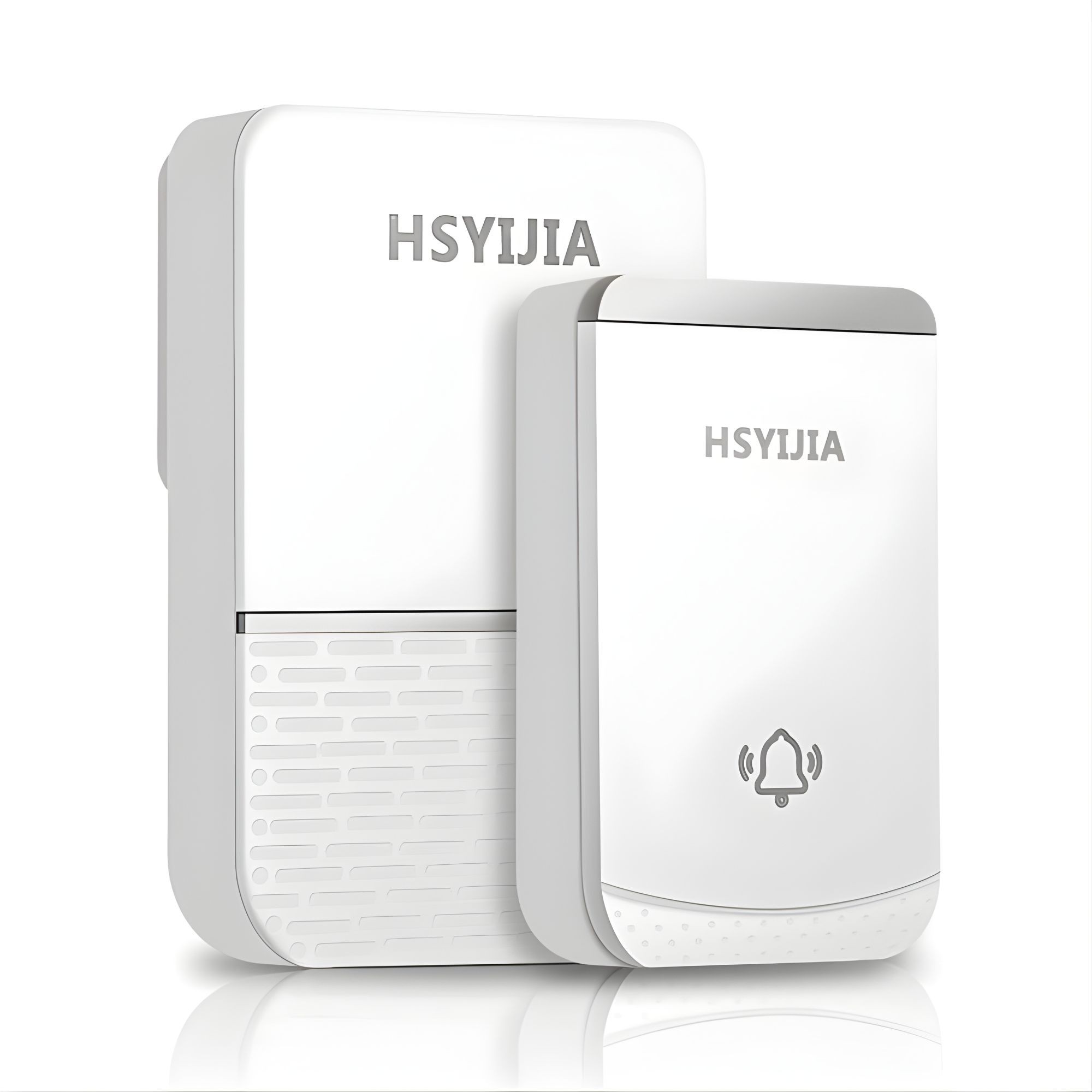 Sonerie Wireless, Flippy, Rezistenta la Stropi, Kit cu 2 Receptoare, 38 Melodii, 4 Niveluri Volum, 85 dB, raza 260 m, 9 x 5,6 x 18,5 cm, Alb/Argintiu