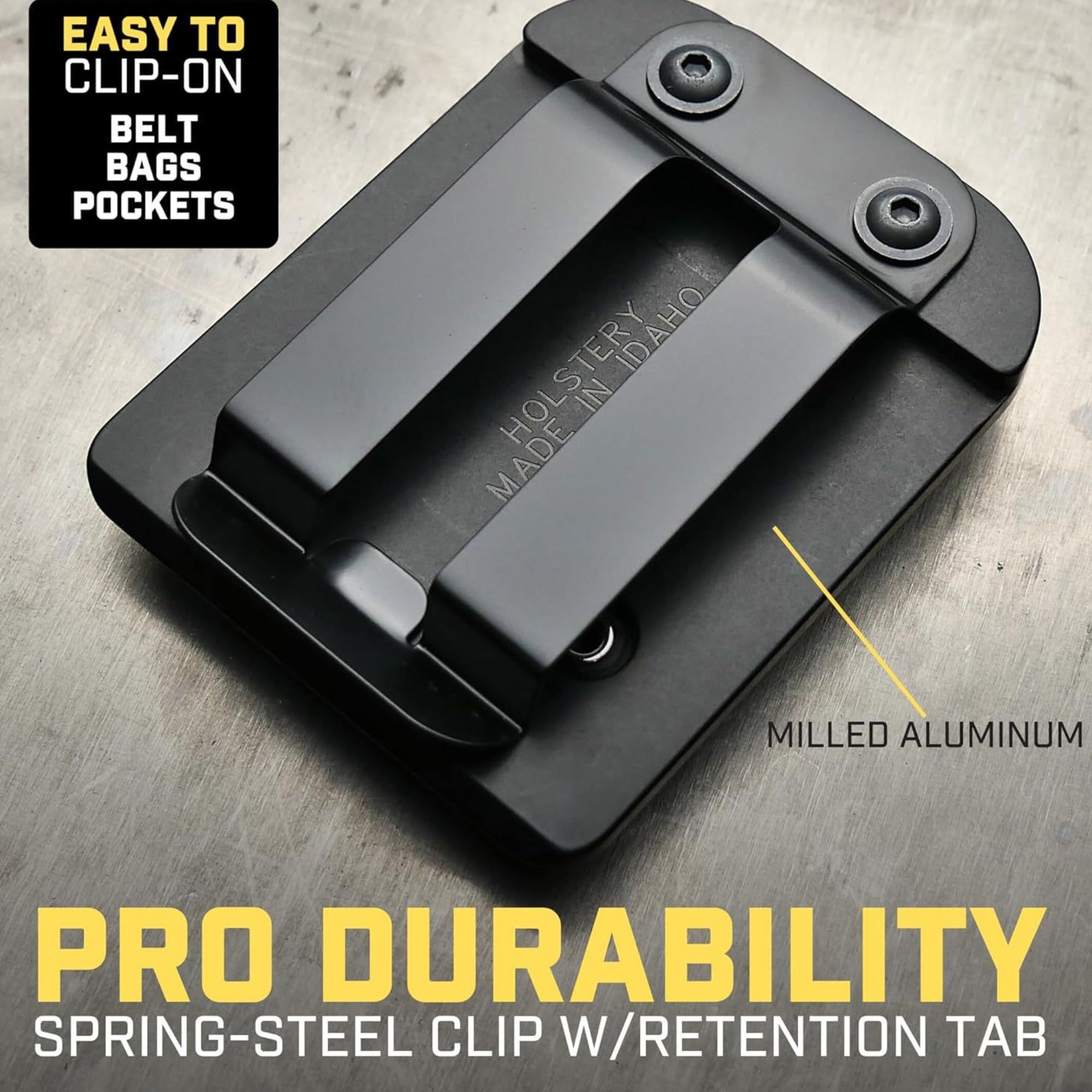 Suport Magnetic pentru Scule, Flippy, Clips Metalic pentru Curea, Fixare Puternica pentru Cuie, Suruburi, Ciocan, Cleste, Chei Si Alte Scule, 7.7 x 6.1 x 2cm, Negru