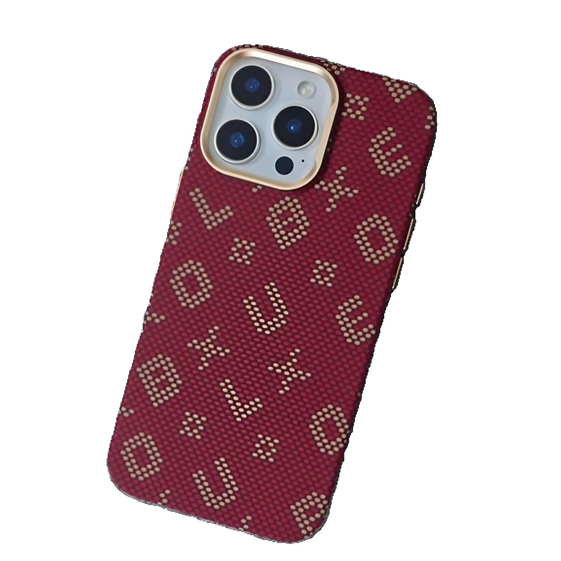 Carcasa Magnetica, Flippy, Compatibila Apple iPhone 16 Pro, din Fibra de Carbon, Litere Fosforescente, Maro