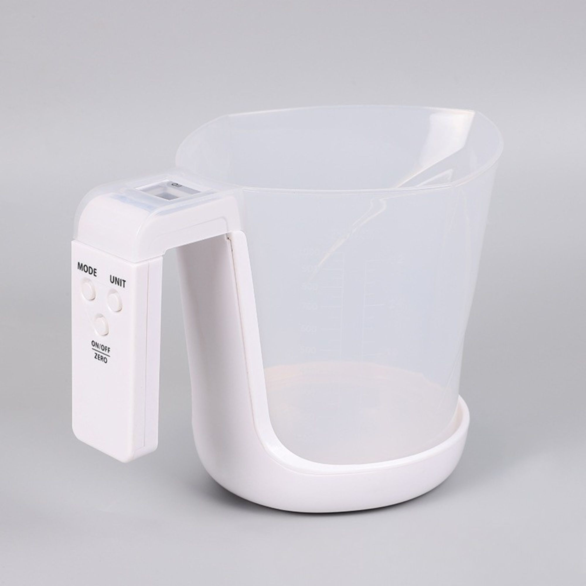 Cantar de Bucatarie 2 in 1, Flippy, Model Electronic, Tip Cana Gradata cu Masurare, pentru Lichide si Solide, Display Automat, 21.5 x 14.3 x 15 cm, Alb