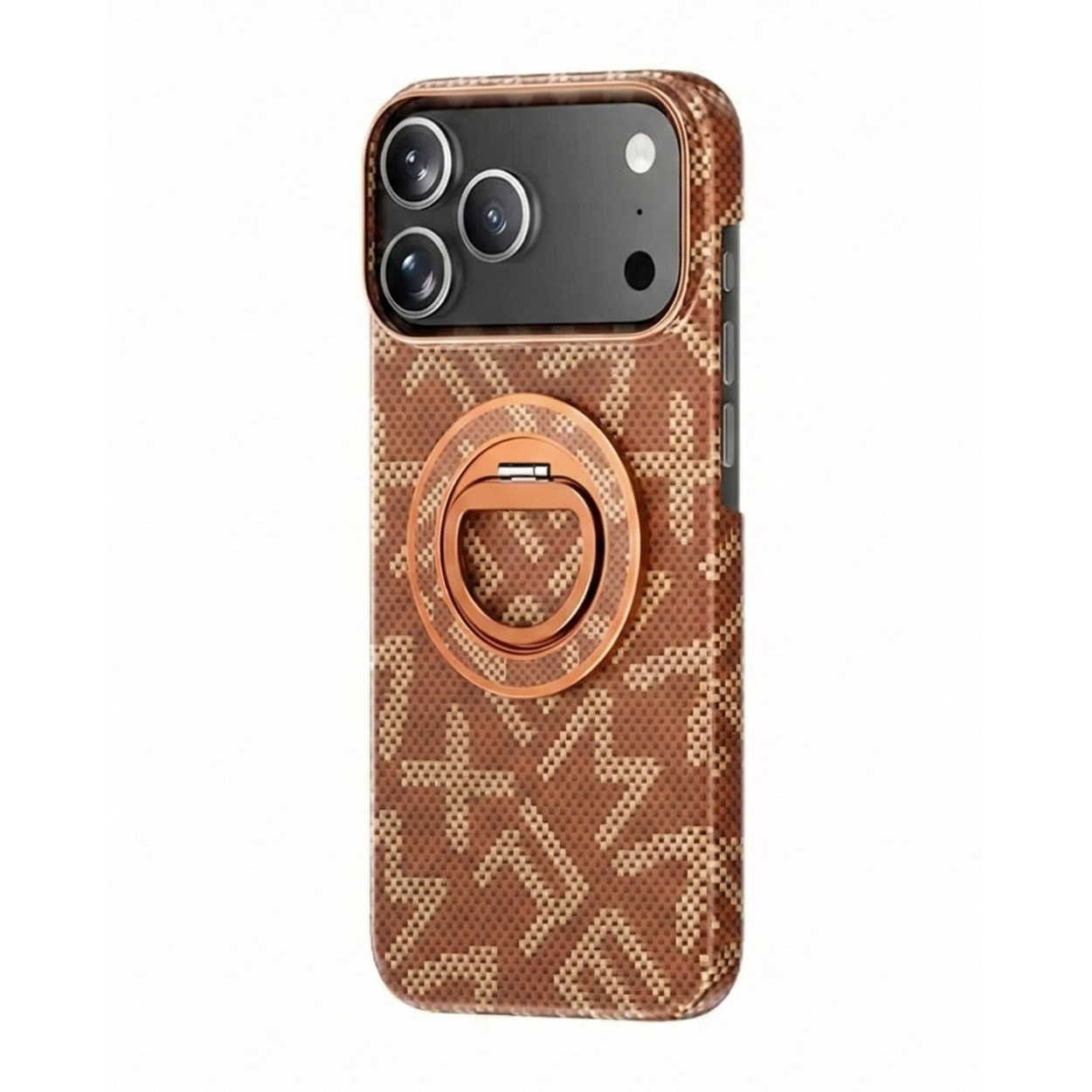 Husa pentru iPhone 17 Pro, Flippy, Carcasa de Protectie Rezistenta Ultra-subtire, Suport Magnetic, Aspect Texturat, Portocaliu