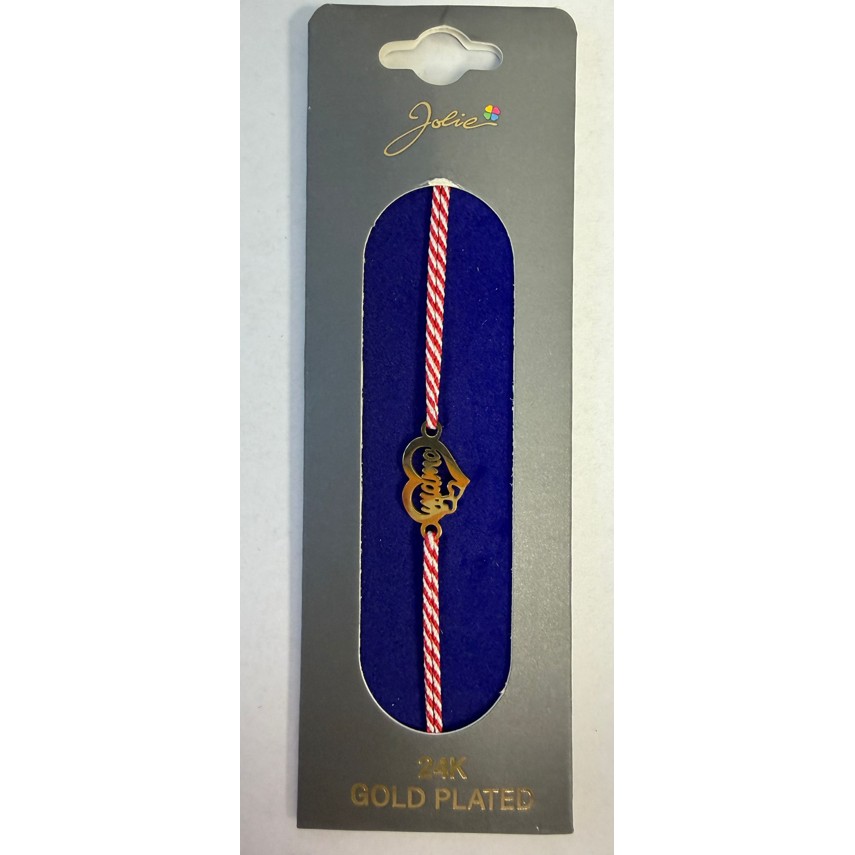 Bratara Placata cu Aur 24k, Snur Rosu, Model 8