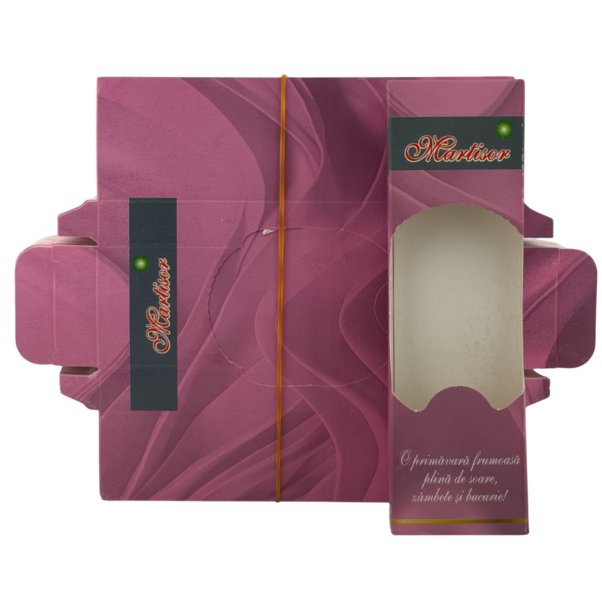 Ambalaje Martisor - Set 100 Bucati Ambalaje de Carton pentru Martisoare, Flippy, Cutii Brosa, Model Primavara, Mov