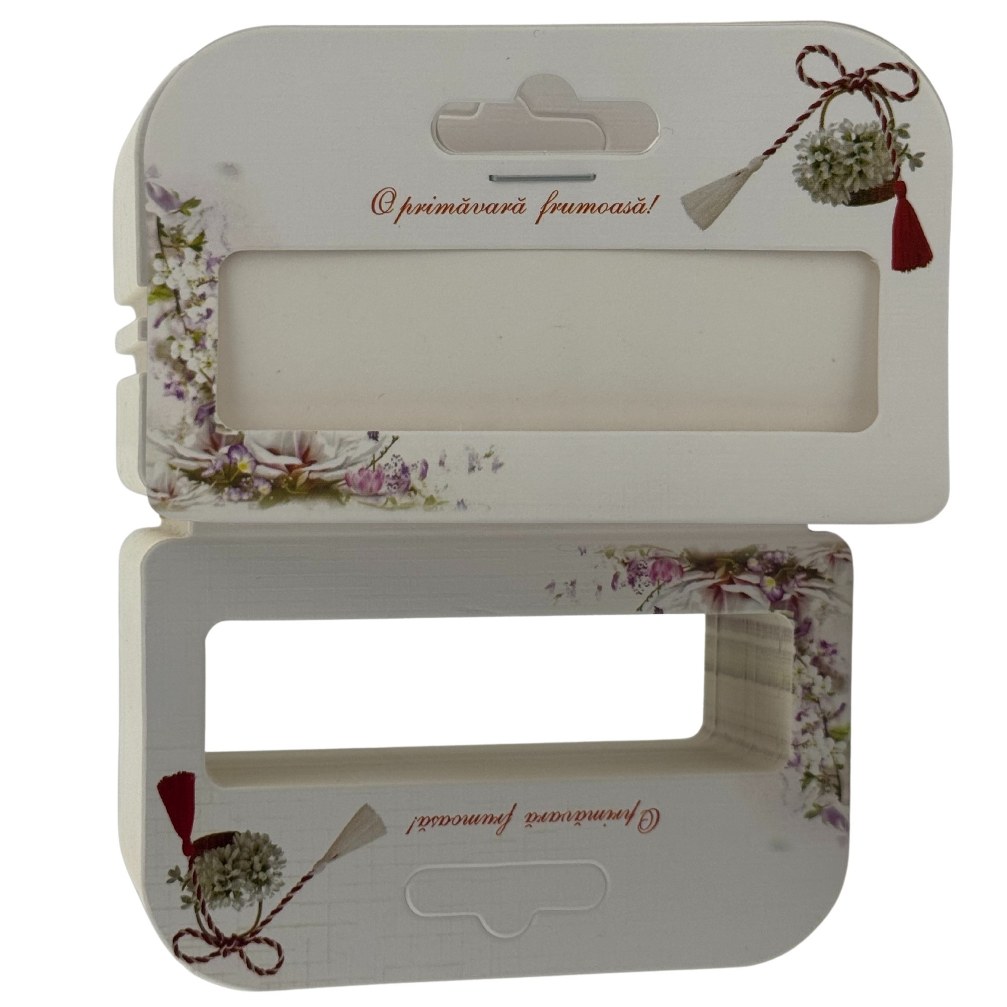 Ambalaje Martisor - Set 100 Bucati Ambalaje de Carton pentru Martisor, Flippy, Cutii Bratara, Model Ghiocei