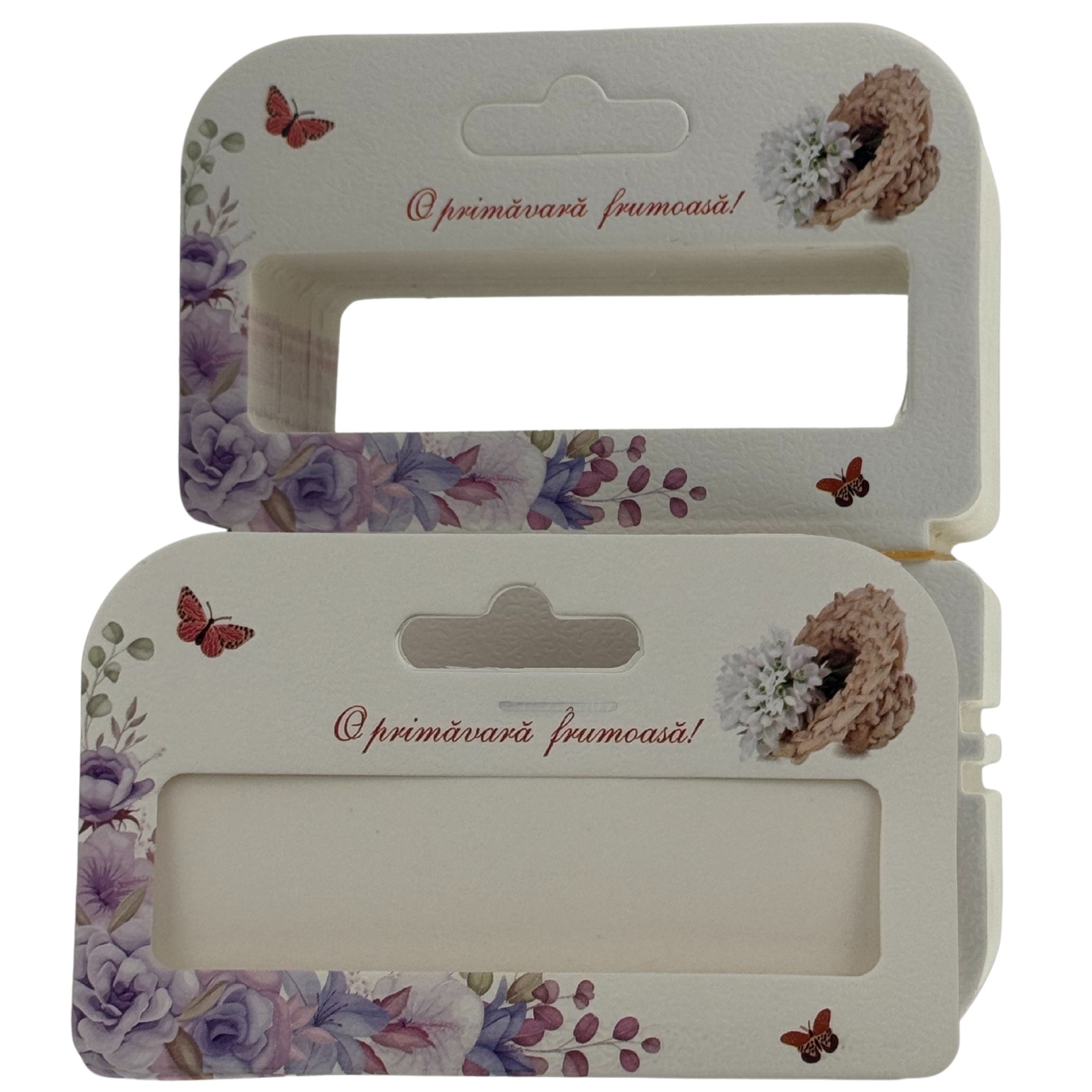 Ambalaje Martisor - Set 100 Bucati Ambalaje de Carton pentru Martisor, Flippy, Cutii Bratara, Model Ghiocei in Cos