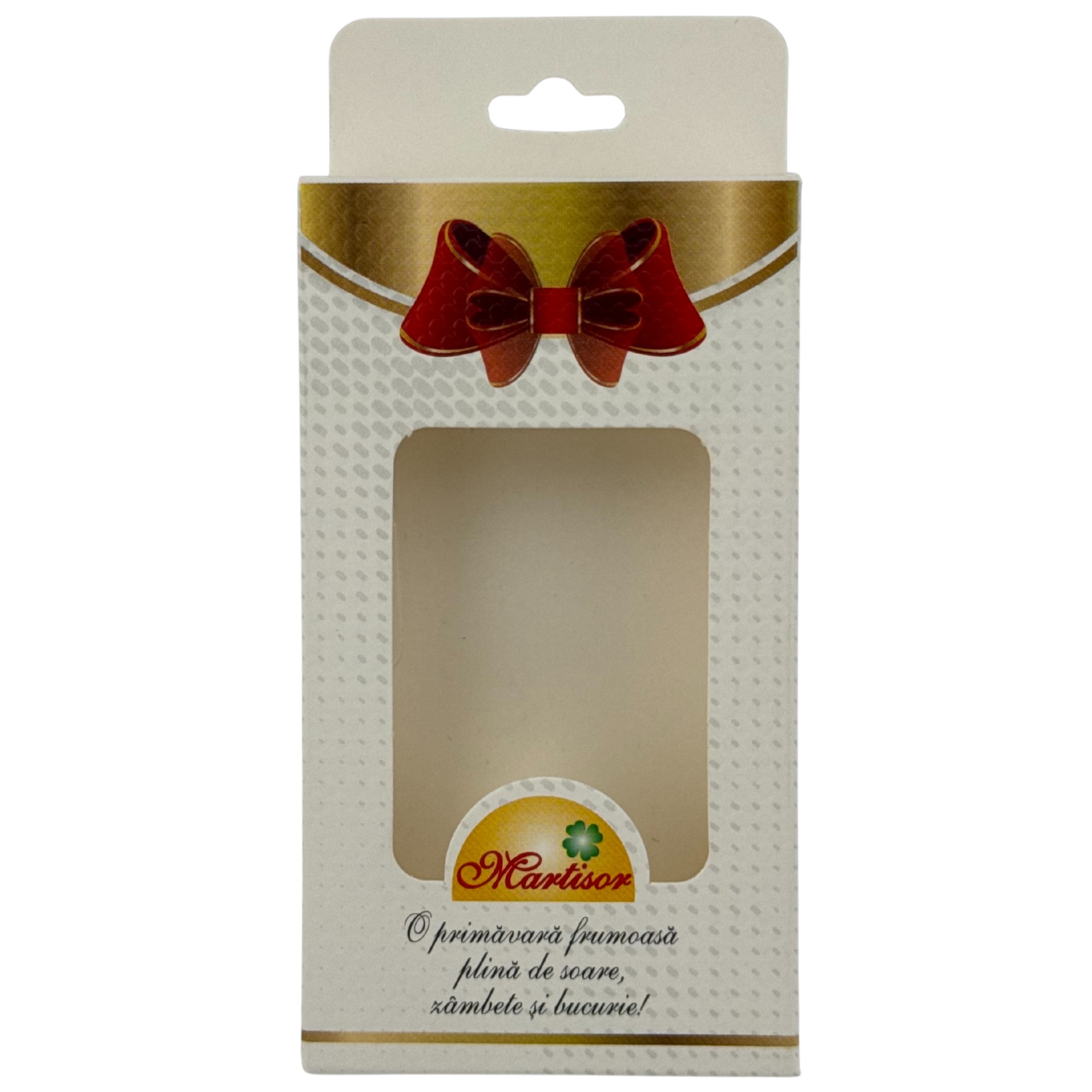 Set 200 Bucati Ambalaje de Carton pentru Martisoare, Flippy, Cutii Brosa, Model cu Funda, Alb