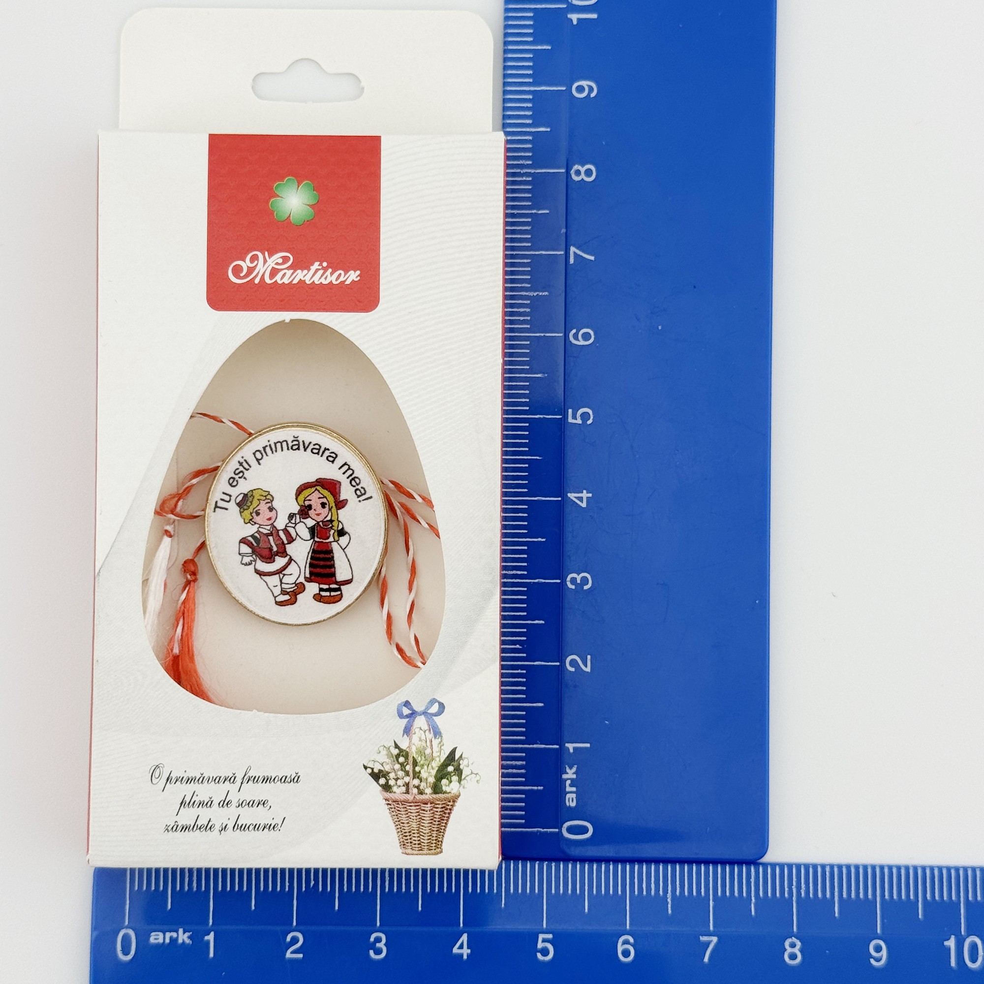 Ambalaje de Carton pentru Martisoare, , Set 200 Bucati, Cutii Brosa, Model Cos cu Flori, Alb/Rosu 3