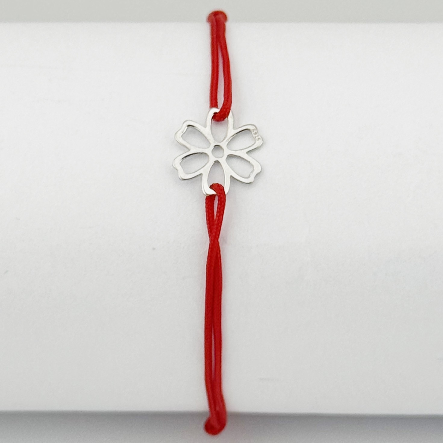 Bratara Argint 925 pentru Dama, Jolie, Model Romanita, Martisor Bratara de 1 Martie, Pandativ Argintiu cu Snur Rosu