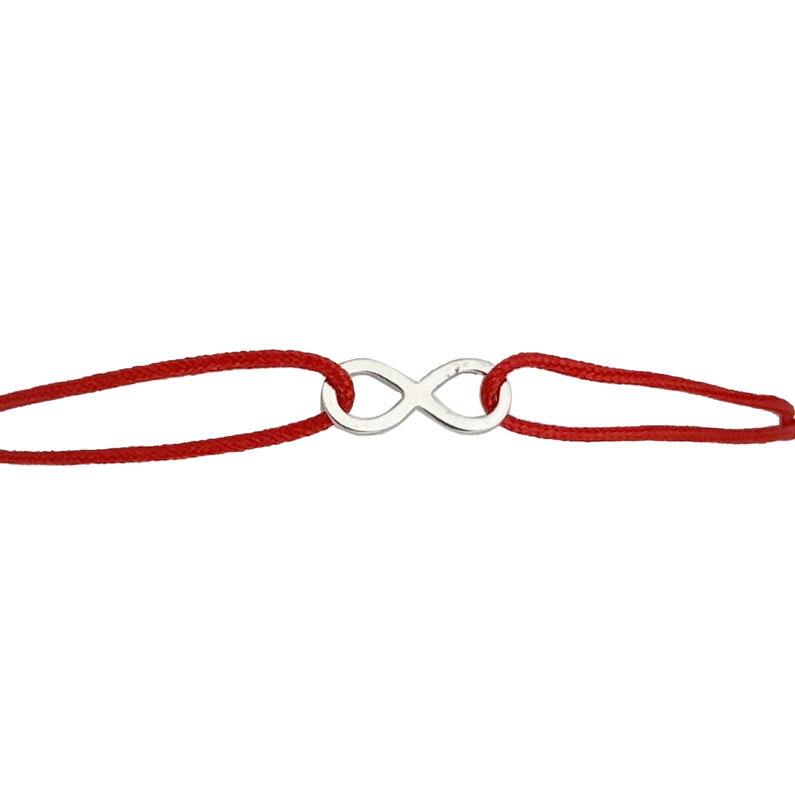 Martisor Bratara Argint 925 pentru Copii, Jolie, Model Infinit, Martisor de 1 Martie, cu Snur Rosu, Argintiu