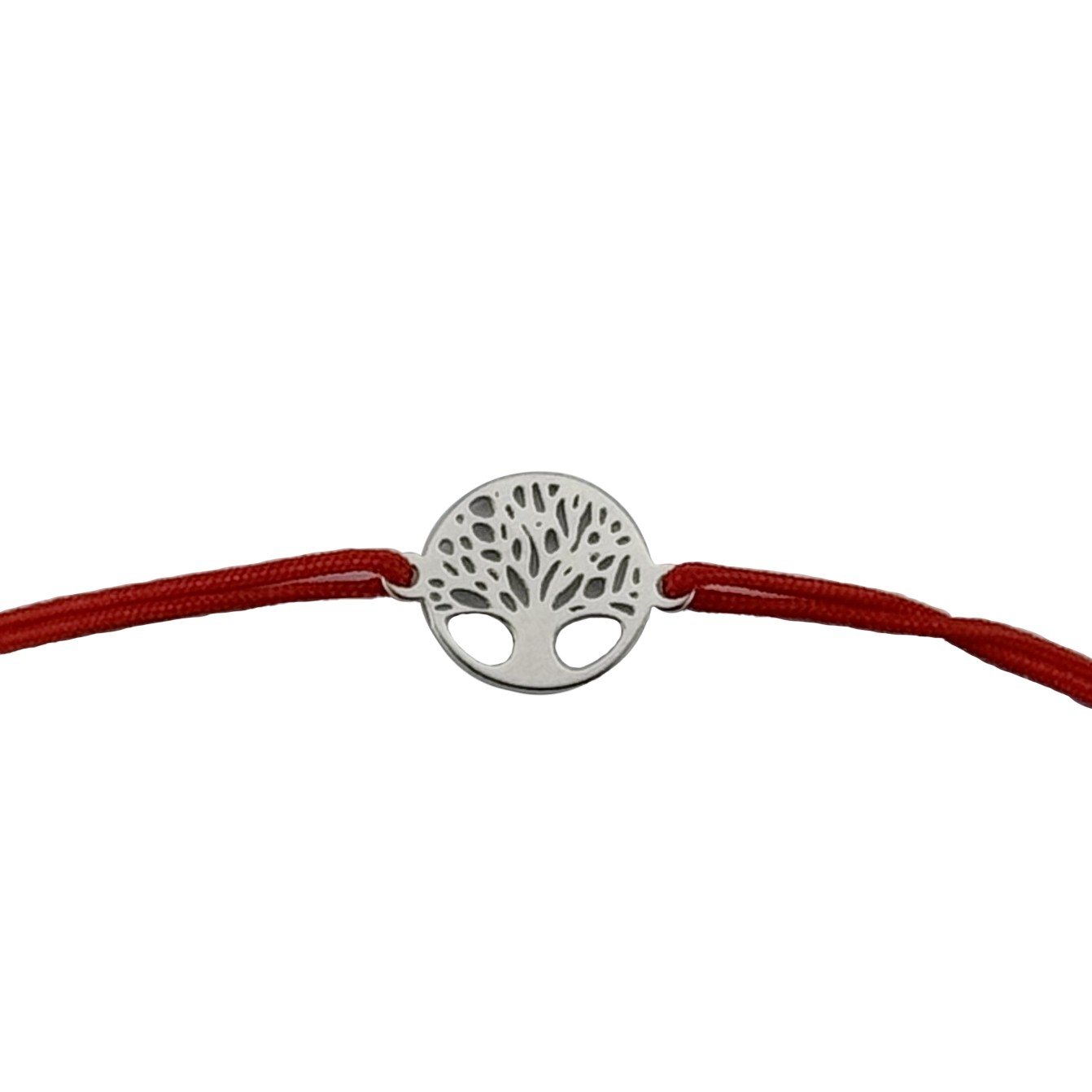 Bratara Cu Pandativ din Argint 925, Jolie Silver, Model Pomul Vietii, Snur Textil Rosu, Dimensiune Reglabila, Nod Dublu, Ambalata Individual, 1.5 cm x 1.5 cm