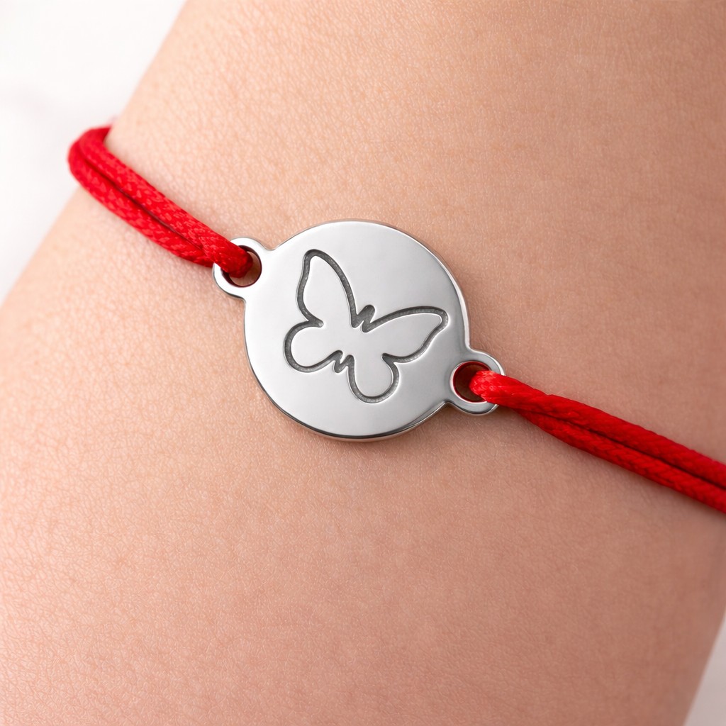 Bratara Martisor, Jolie Silver, Model Fluture Gravat, Argint 925, Snur Textil, 7.5 x 4.5 cm, Argintiu