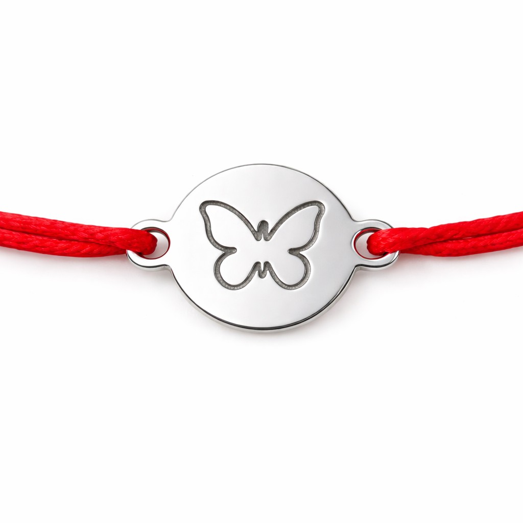 Bratara Martisor, Jolie Silver, Model Fluture Gravat, Argint 925, Snur Textil, 7.5 x 4.5 cm, Argintiu