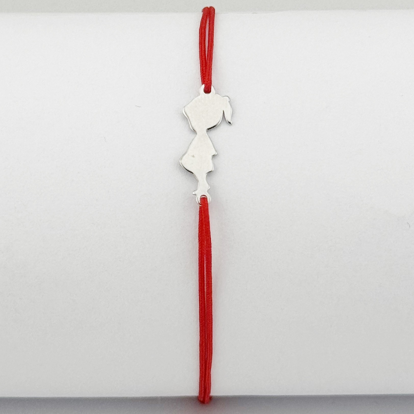 Bratara Argint 925 pentru Dama, Jolie, Model Fetita, Martisor Bratara de 1 Martie, Pandativ Argintiu cu Snur Rosu