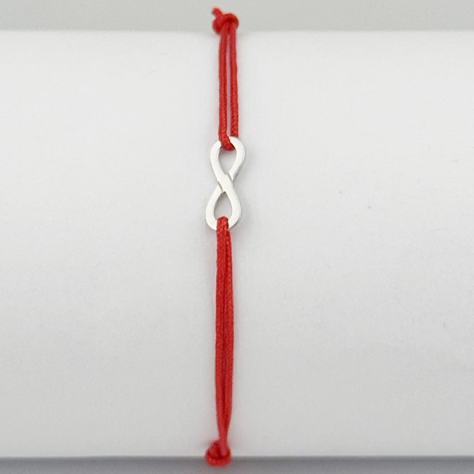 Bratara Argint 925 pentru Dama, Jolie, Model Infinit, Martisor Bratara de 1 Martie, Pandativ Argintiu cu Snur Rosu