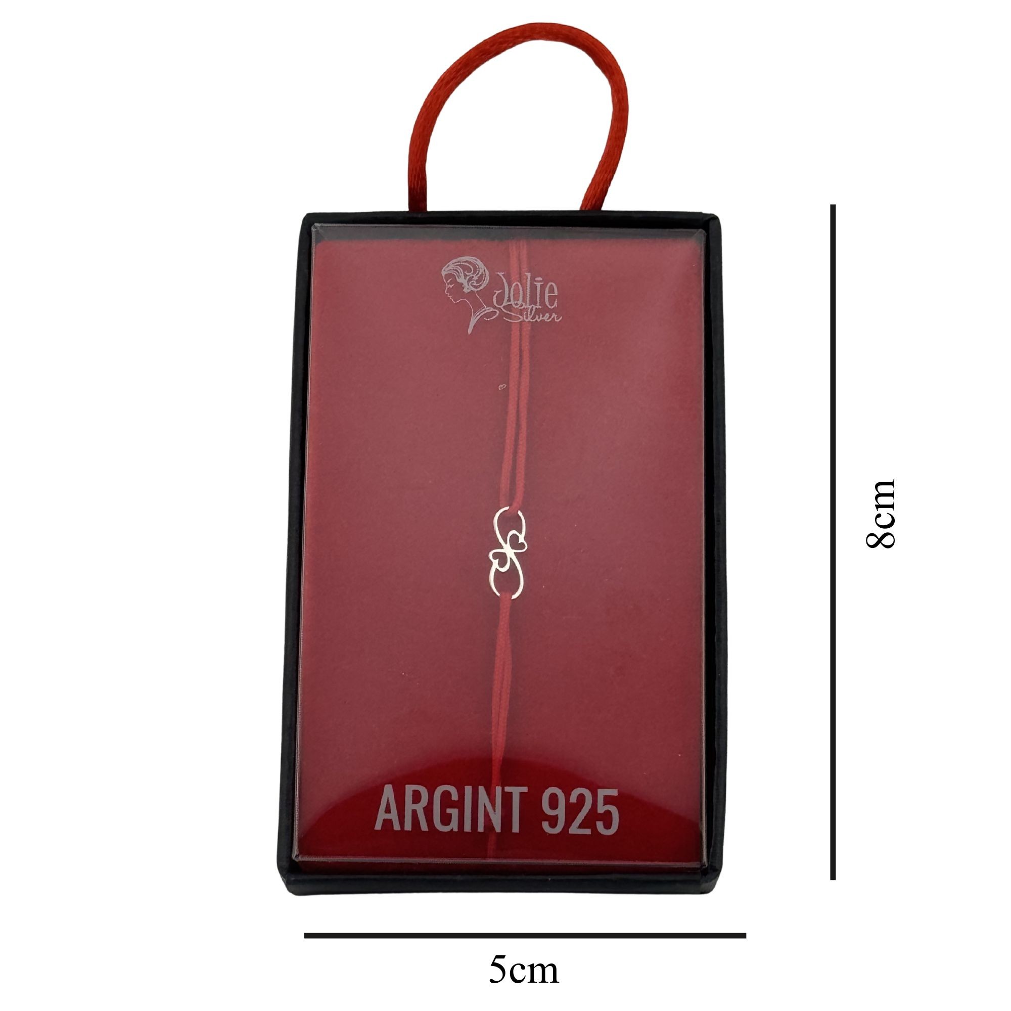 Martisor Bratara, Jolie, Argint 925, Model Infinit, Snur Rosu Reglabil, Fara Pietre, Argintiu