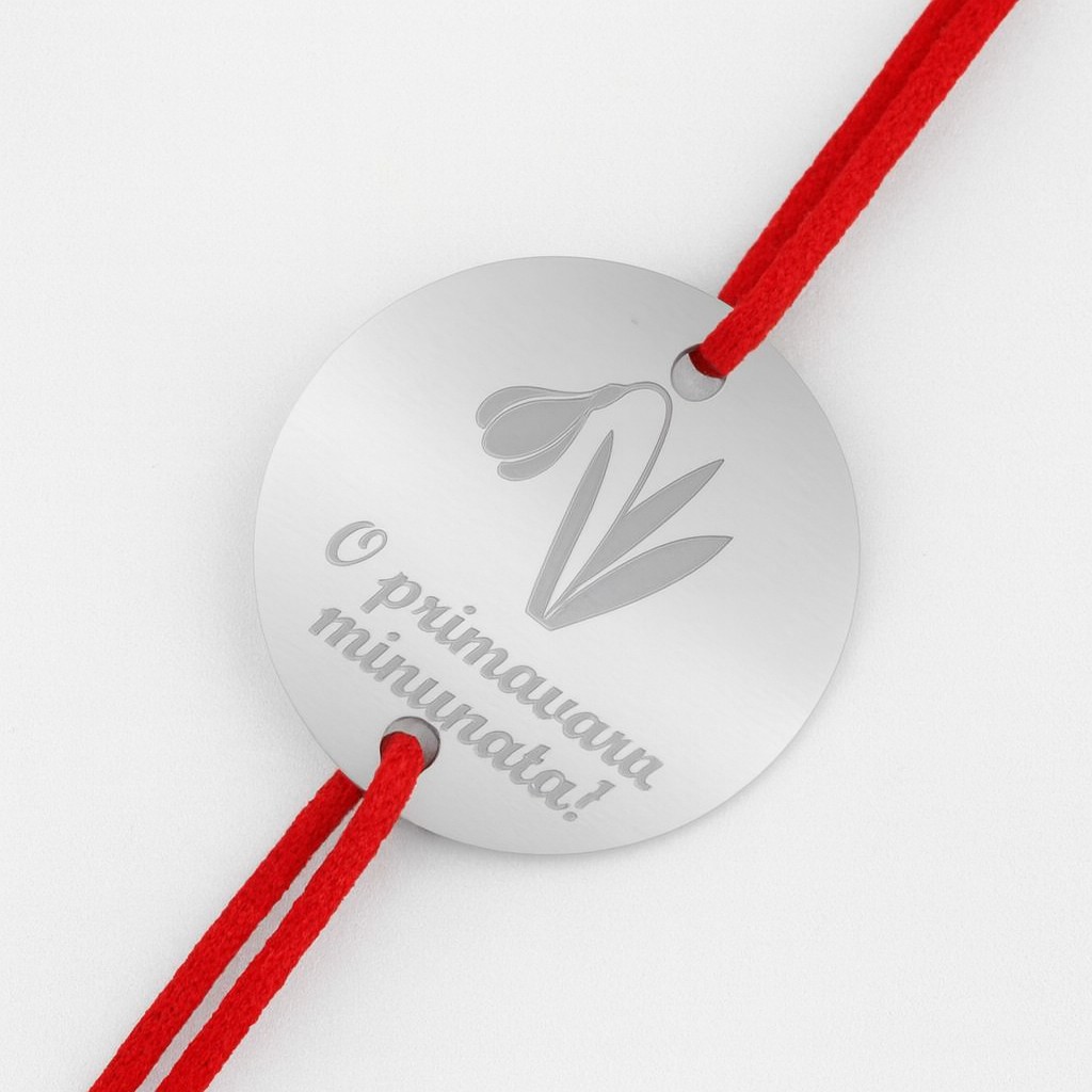 Bratara Martisor, Jolie Silver, Model Floare Gravata, Argint 925, Snur Textil, 7.5 x 4.5 cm, Argintiu