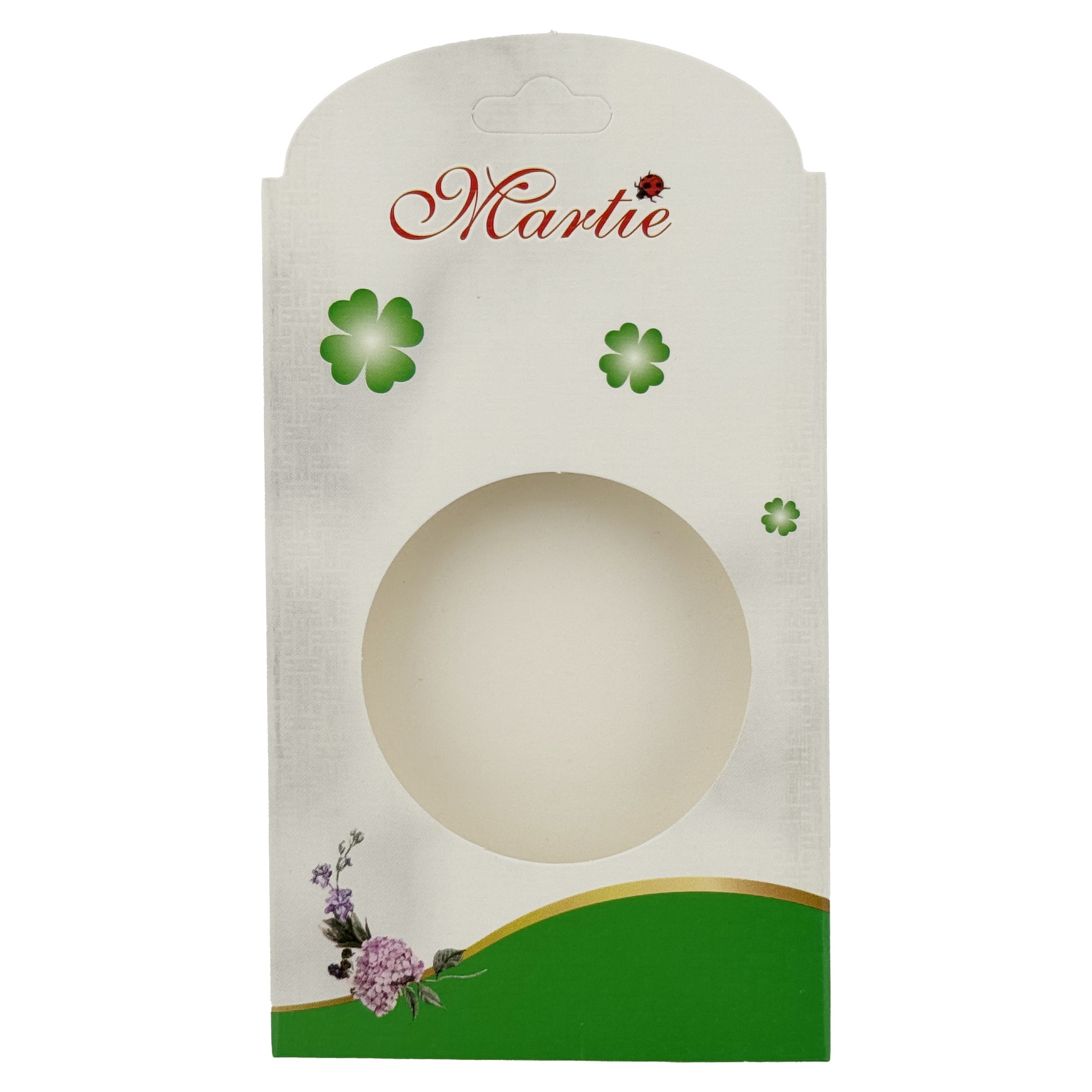 Ambalaje de Carton pentru Martisoare, Flippy, Set 200 Bucati, Cutii Brosa, Model Trifoi, Alb/Verde