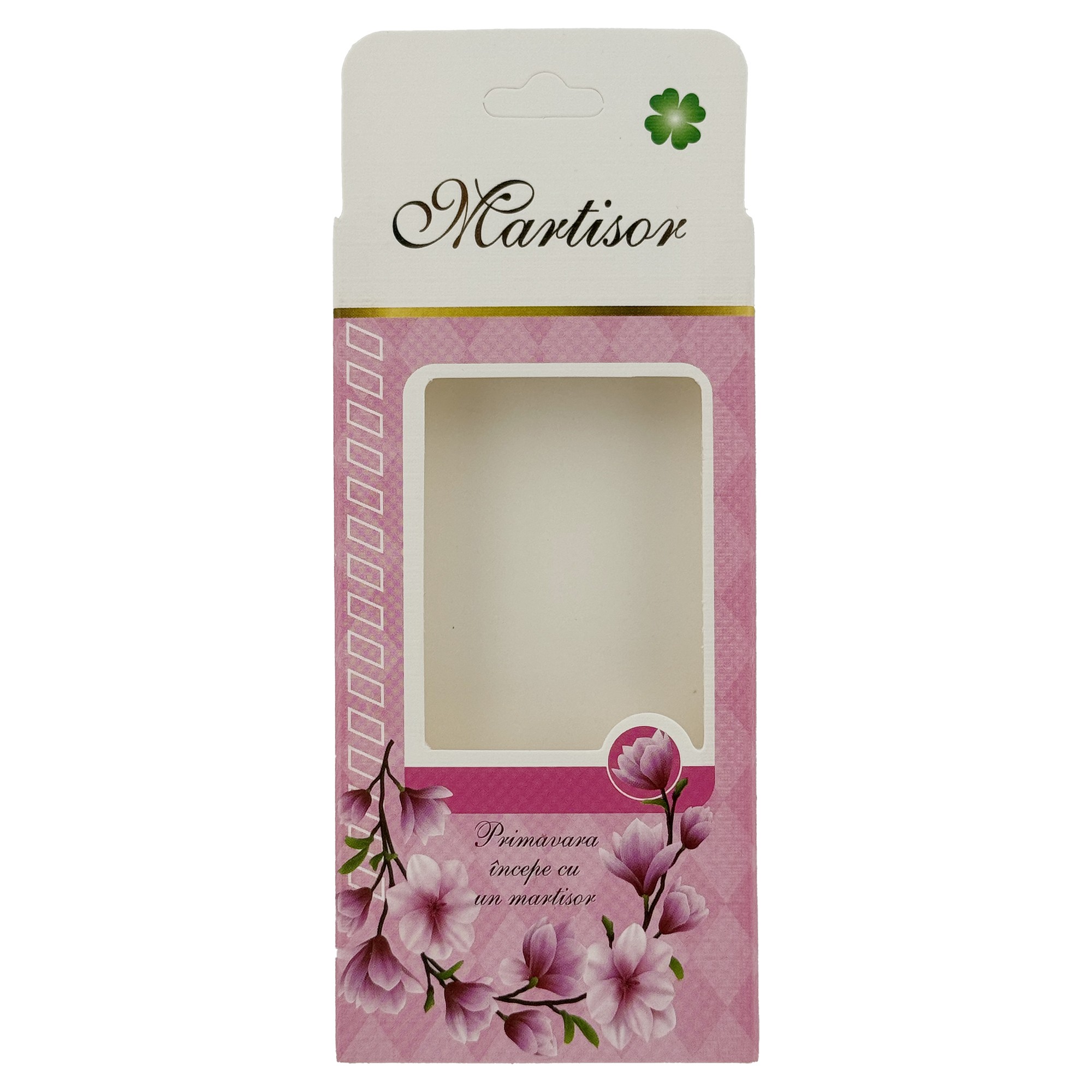 Ambalaje de Carton pentru Martisoare, Flippy, Set 200 Bucati, Cutii Brosa, Model Floral, Roz deschis