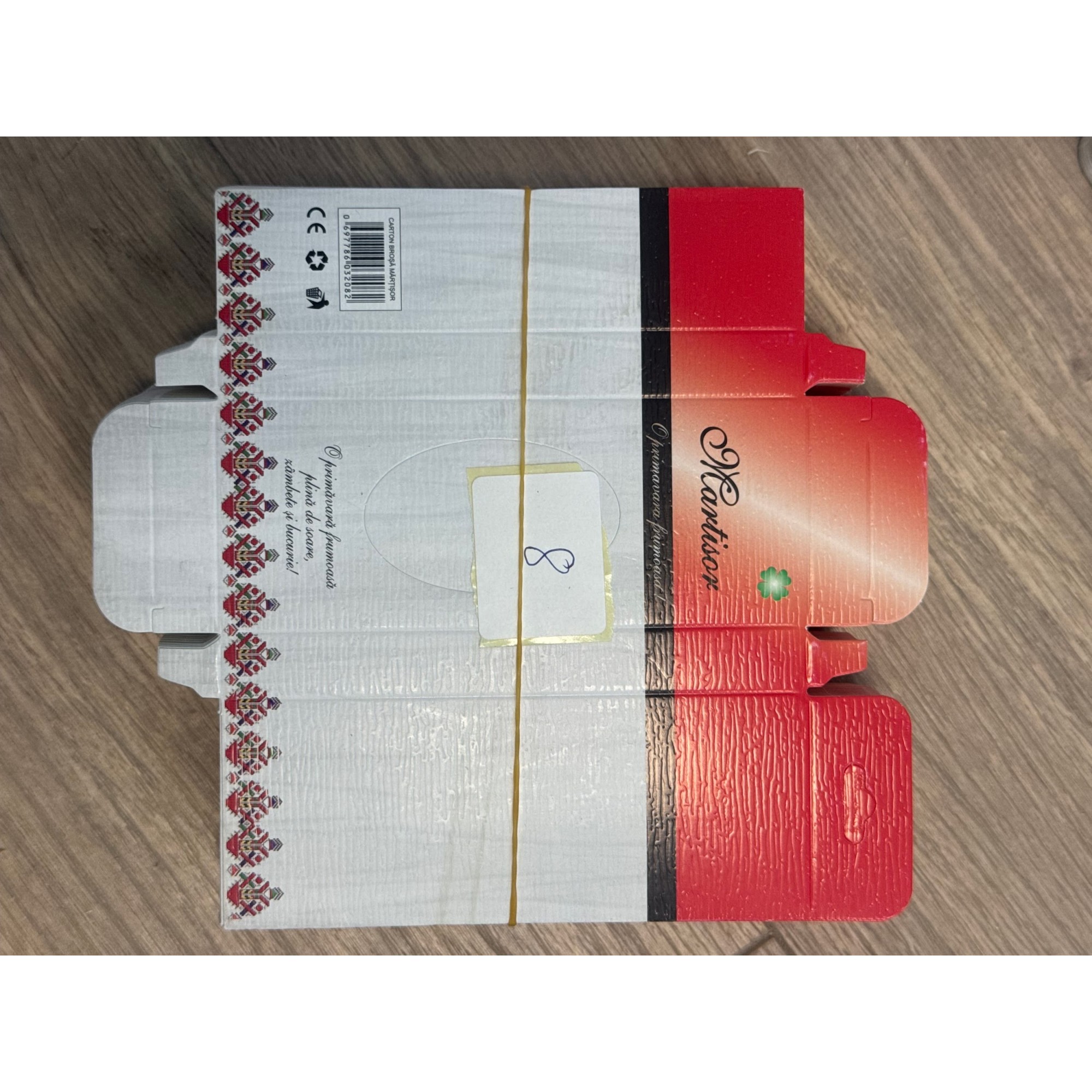 Ambalaje Martisor - Set 100 Bucati Ambalaj Martisor/Brosa Rosu cu Motive Populare