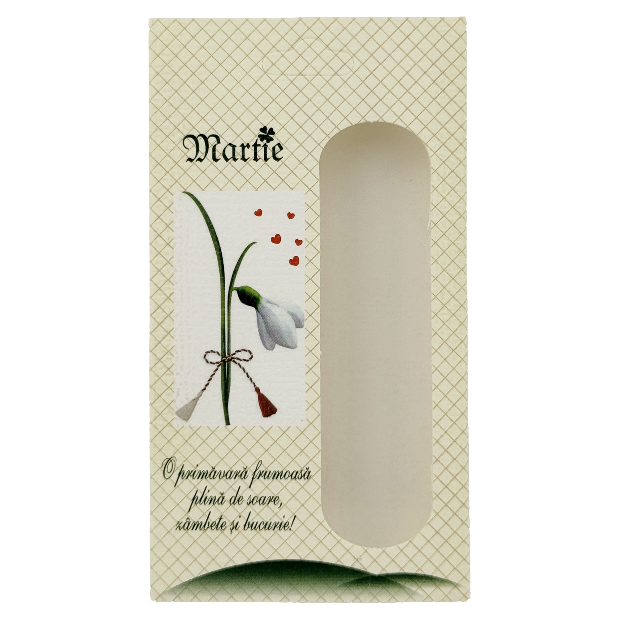 Ambalaje pentru Bratara Martisoare, Flippy, Set 200 Bucati, Cutii Brosa, Model Ghiocel, Bej