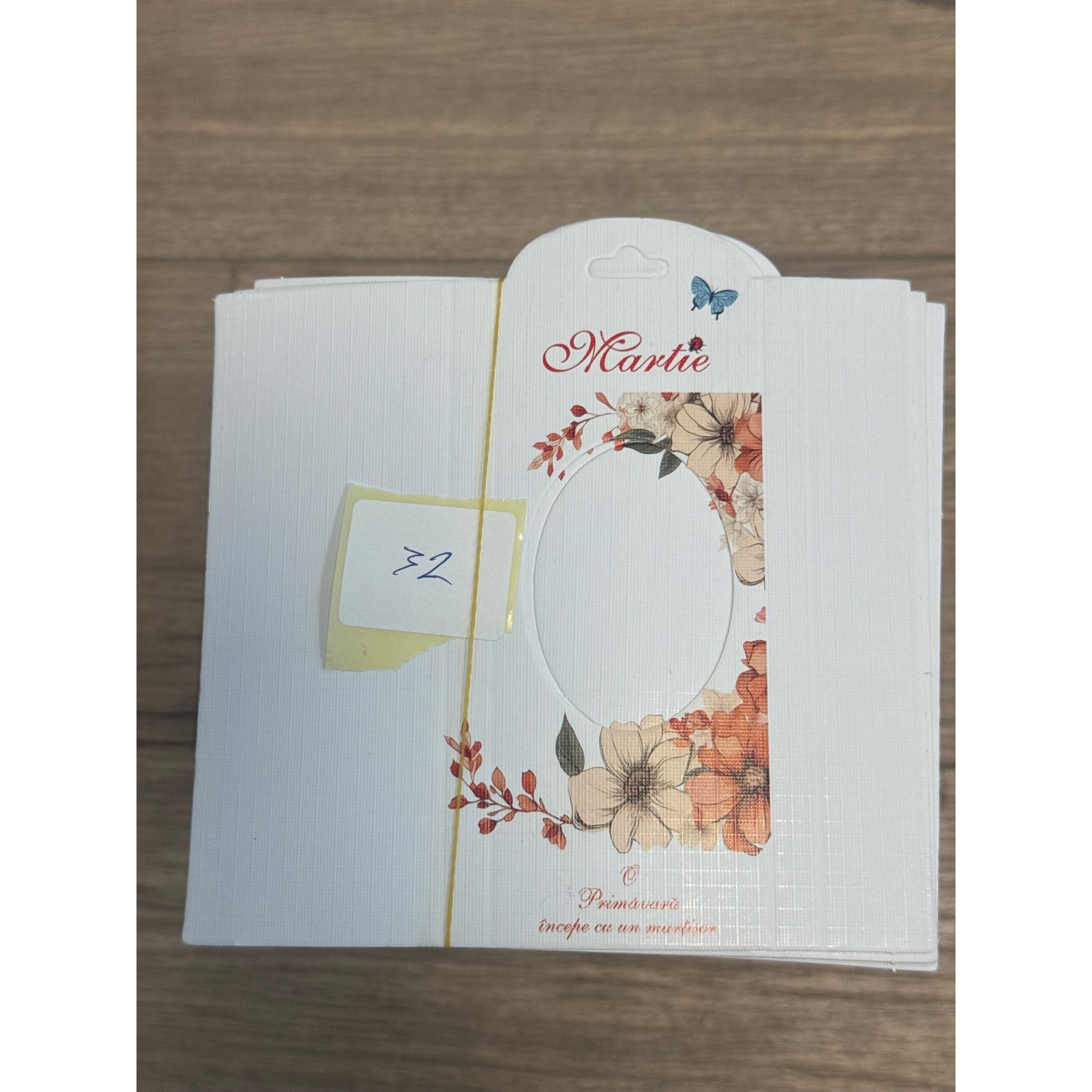 Ambalaje Martisor - Set 100 Bucati Ambalaje de Carton pentru Martisoare, Flippy, Cutii Brosa, Model cu Flori Portocalii