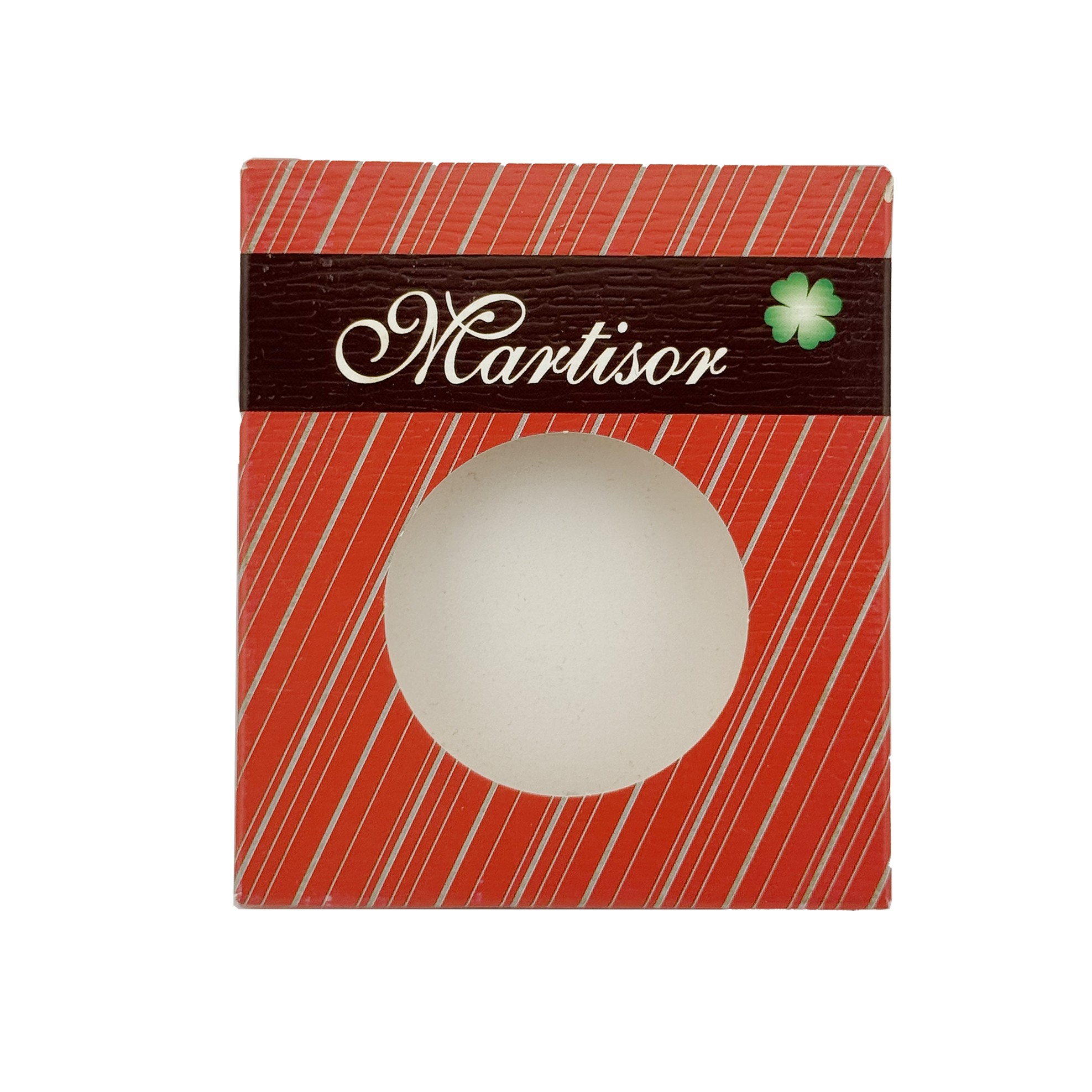 Ambalaje de Carton pentru Martisoare, Flippy, Set 200 Bucati, Cutii pentru Brosa Martisor, Model Rosu, 8 x 7 cm,  Decupaj Central Rotund