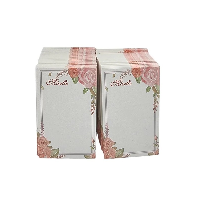 Cartonas pentru Martisor, Flippy, Set 200 buc, Desing Traditional de Primavara, Carton Rezistent, Model Trandafiri Pastel