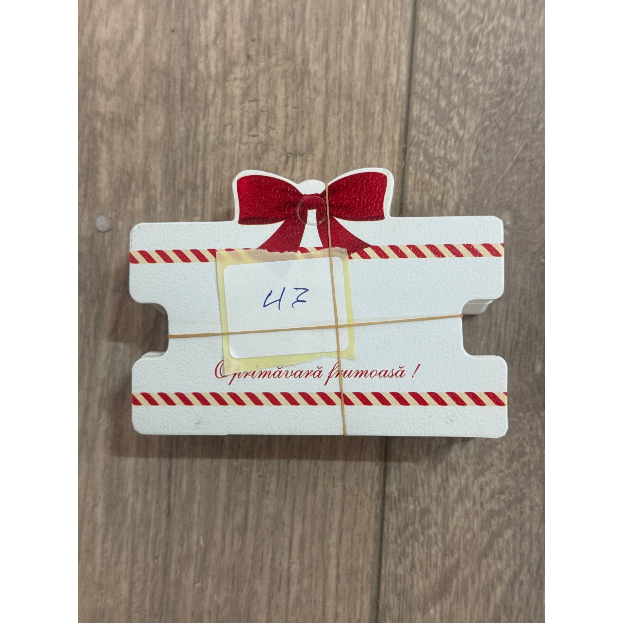 Ambalaje Martisor - Set 100 buc Cartonas Martisor Model Funda, Rosu alb