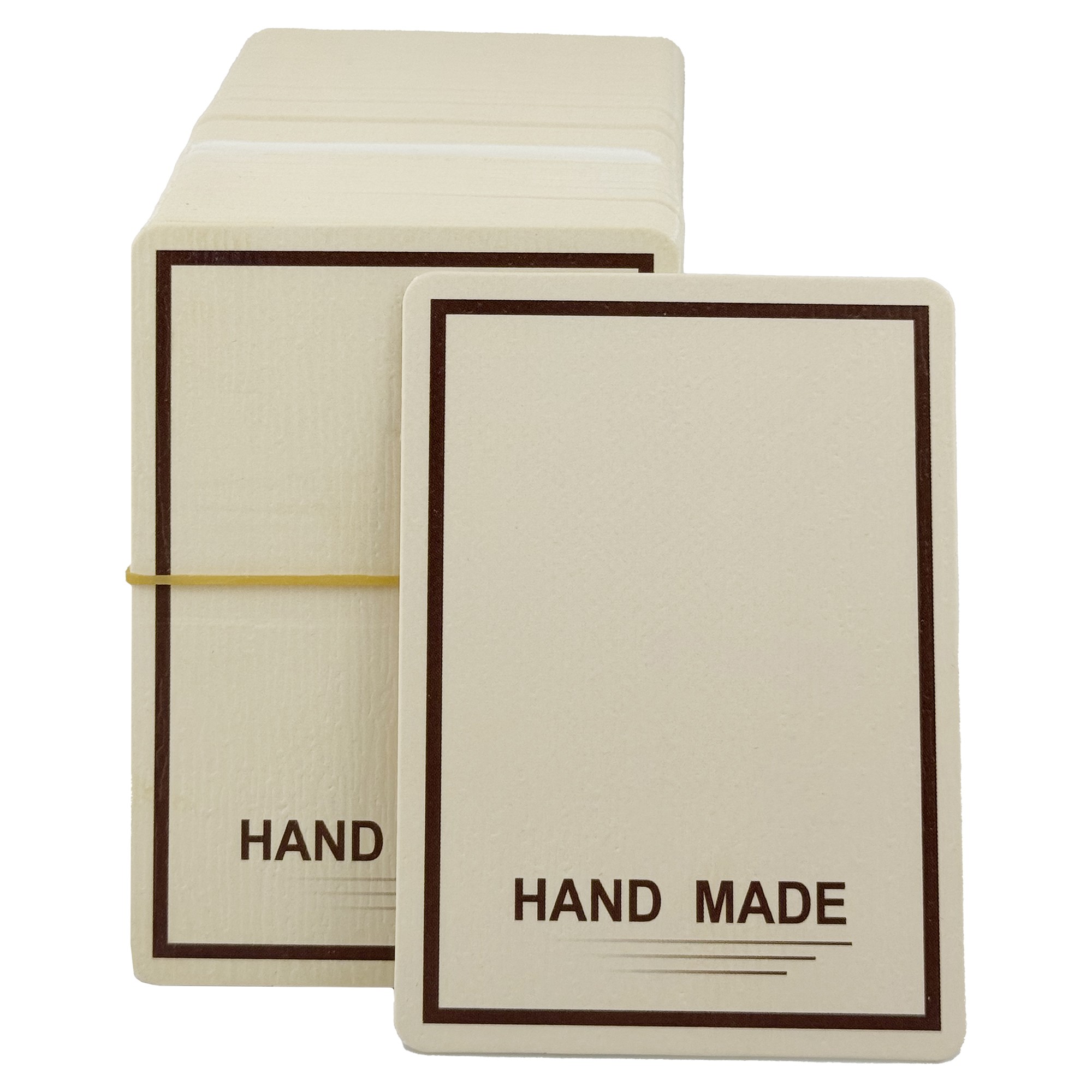 Cartonase Ambalaj pentru Martisor, Flippy, Set 100 buc, Model Simplu Cu Contur, 8.5 x 6.5 cm, Crem