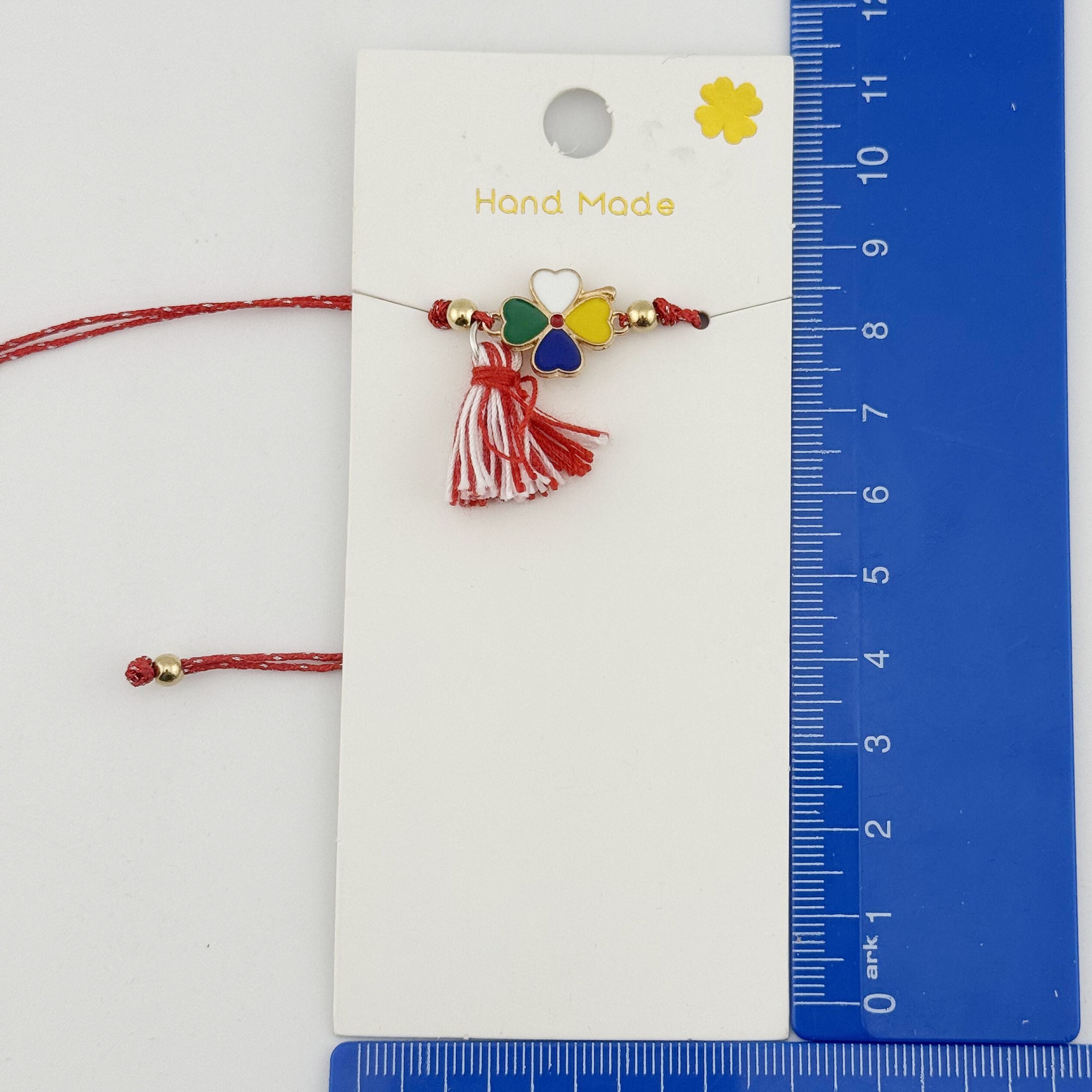 Ambalaje de Carton pentru Martisoare, Flippy, Set 100 Bucati, Suport pentru Lant si Bratara, Model Hand Made, 12 x 5 cm, Alb