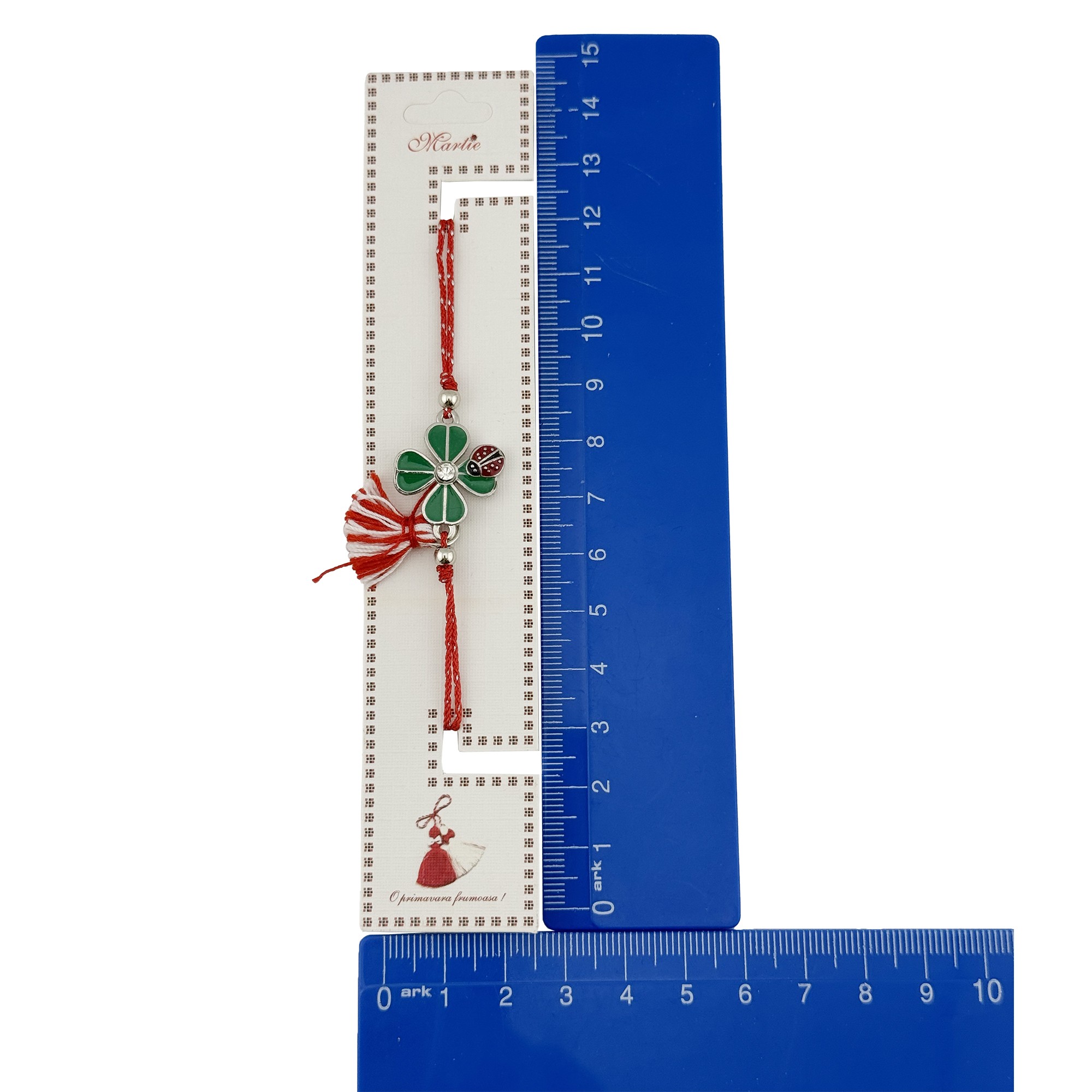 Set 100 Buc Cartonase pentru Bratara Martisor, Flippy, Model Martisor, 15 x 3 cm, Design Traditional de Primavara, Carton Rezistent