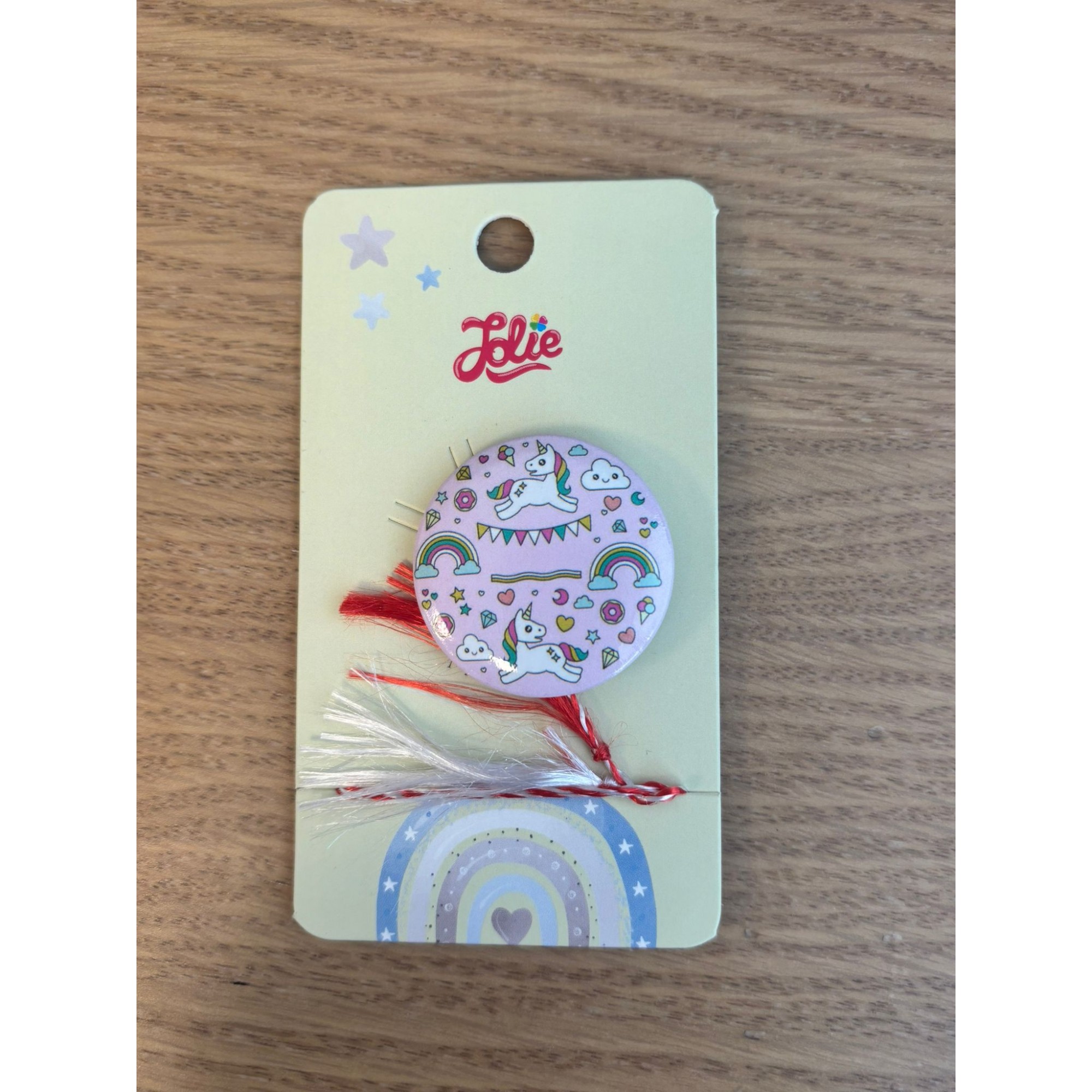 Martisor pentru copii, Brosa, Material Metal, Ambalaj Carton cu Design, Model Unicorn Party